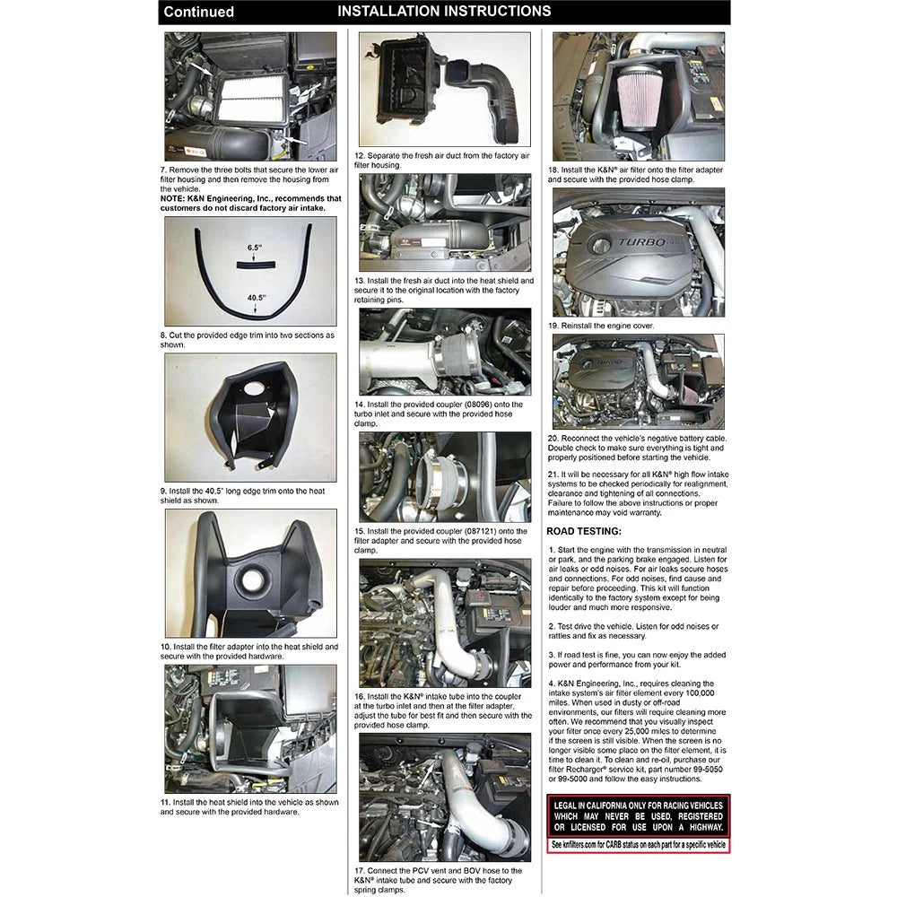 K&N 19-20 Hyundai Veloster R L4-1.6L F/I Typhoon Performance Air Intake System