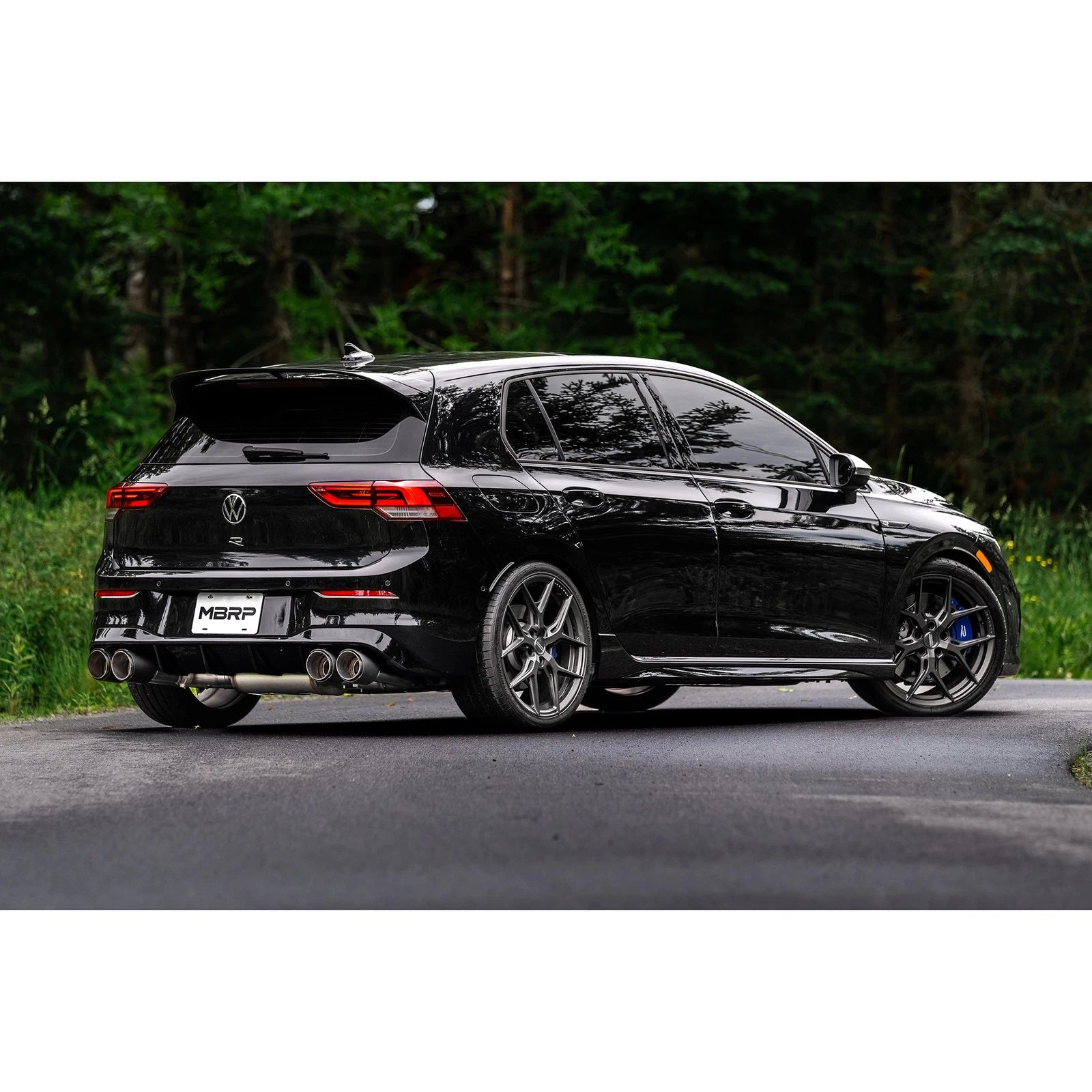 MBRP 2022 Volkswagen Golf R MK8 T304 Stainless Steel 3in Cat-Back, Quad Rear Exit- Carbon Fiber Tip