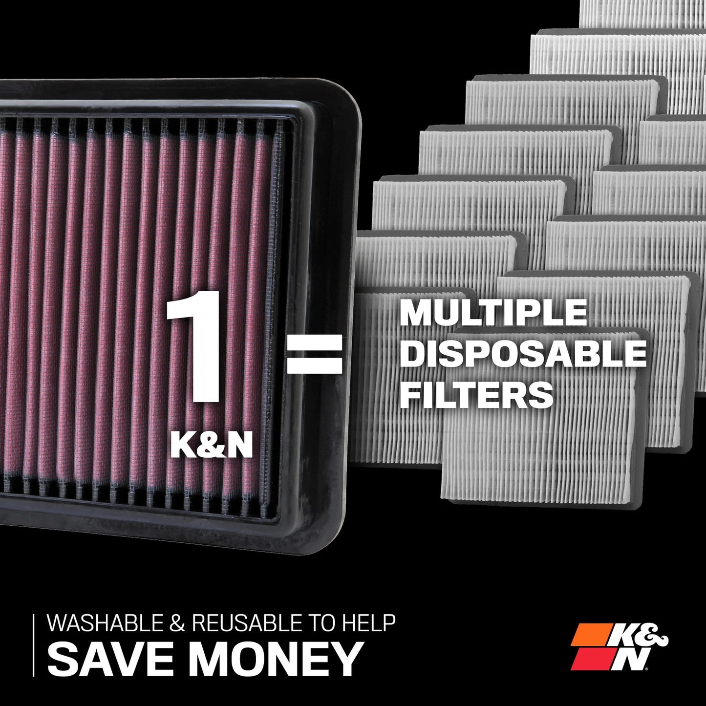 K&N 19 Porsche 911 3.0L H6 F/I Drop In Replacement Air Filter