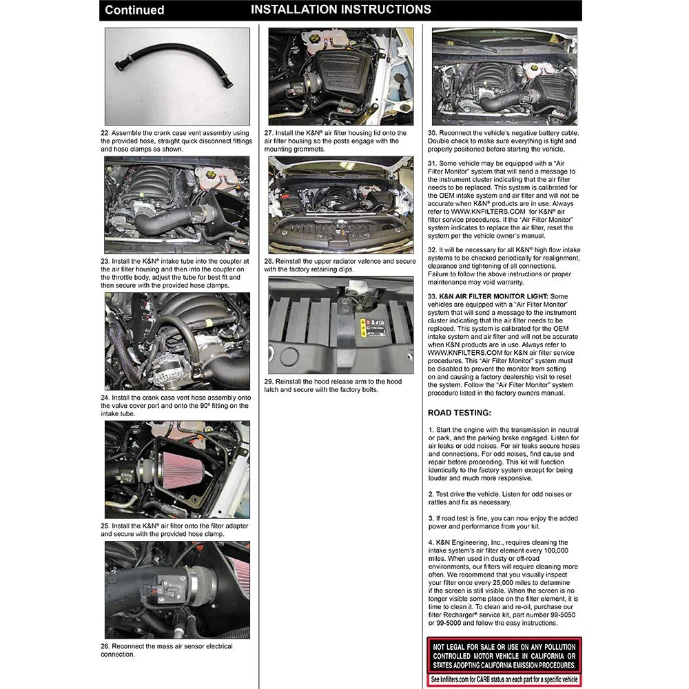 K&N 19-20 Chevrolet Silverado V6 4.3L AirCharger Performance Intake