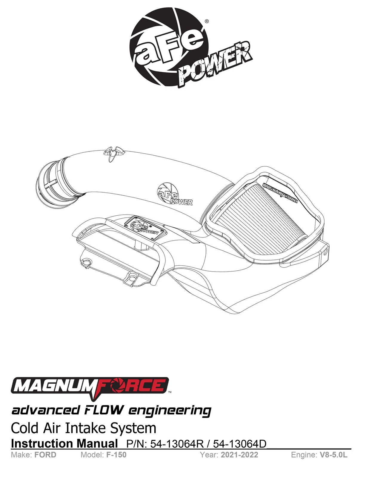 aFe 2021+ Ford F150 5.0L V8 MagnumFORCE Intake Stage-2 Pro 5R