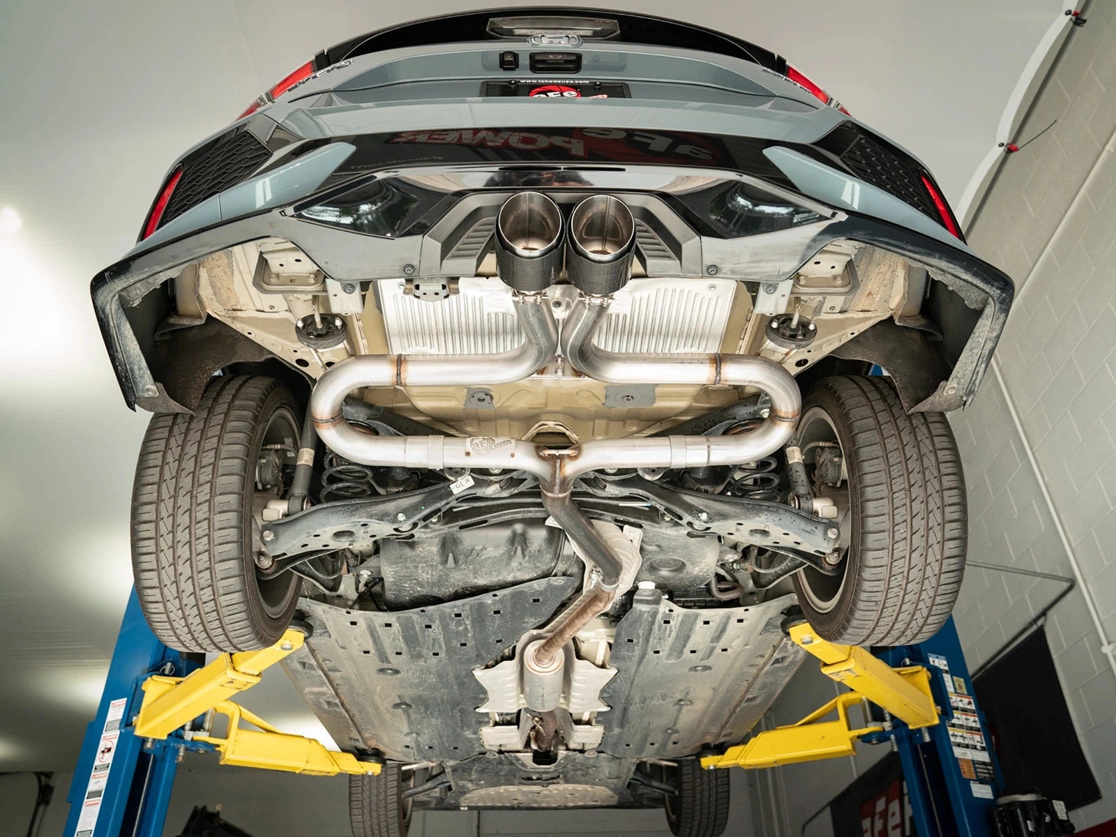 aFe Takeda 2-1/2in 304 SS Axle-Back Exhaust w/Carbon Tips 17-20 Honda Civic Sport L4-1.5L (t)