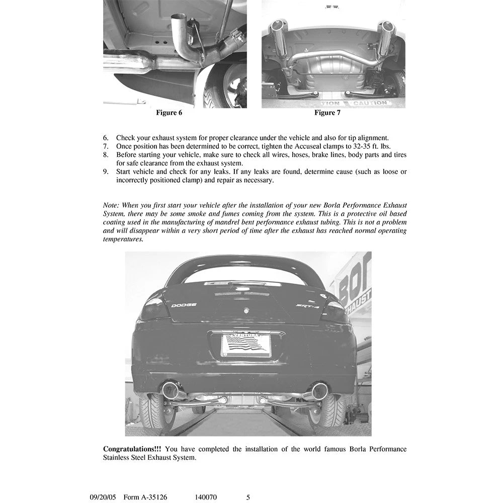Borla 03-05 SRT4 Cat-Back Exhaust