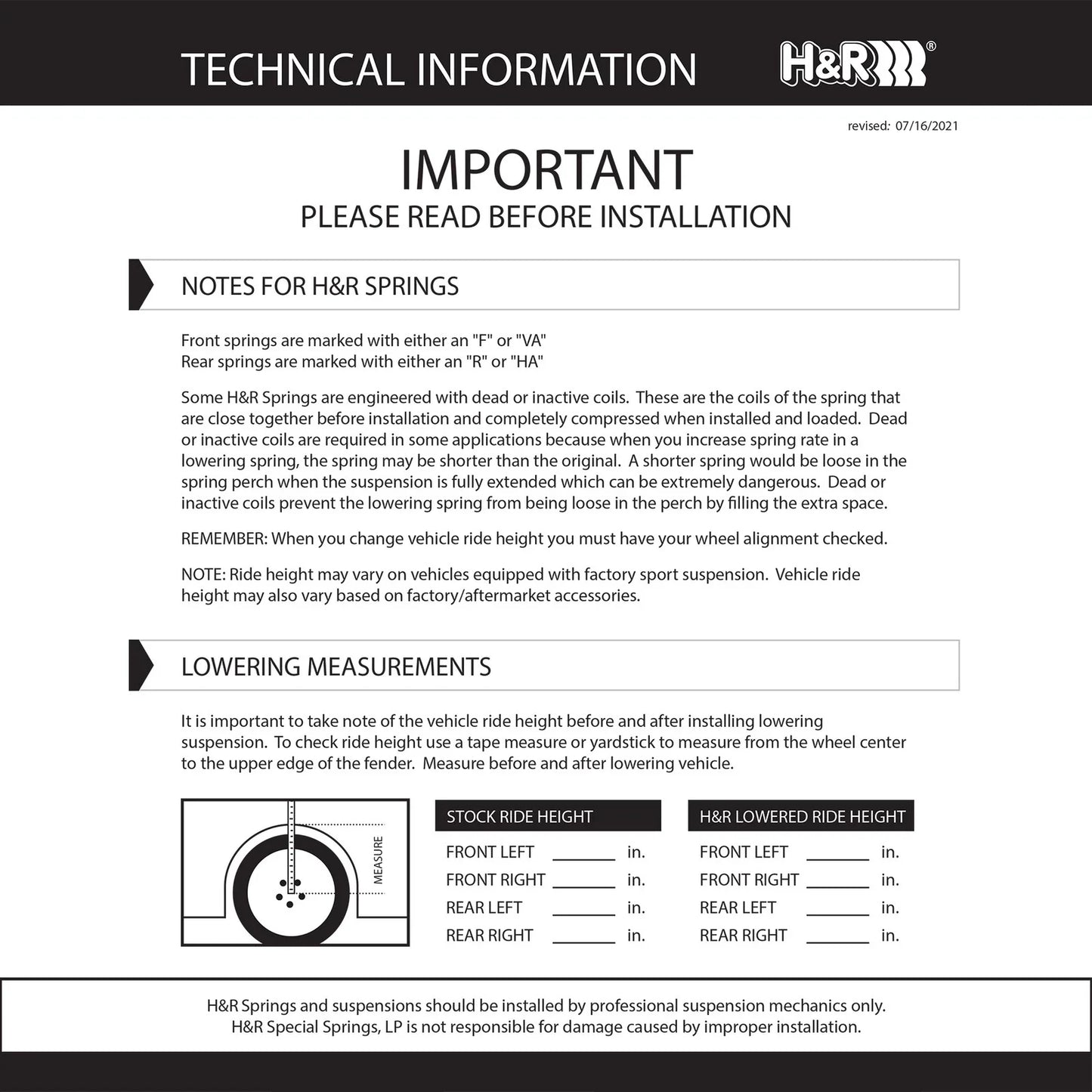 H&R 09-16 Lincoln MKS (AWD) V6 Sport Spring