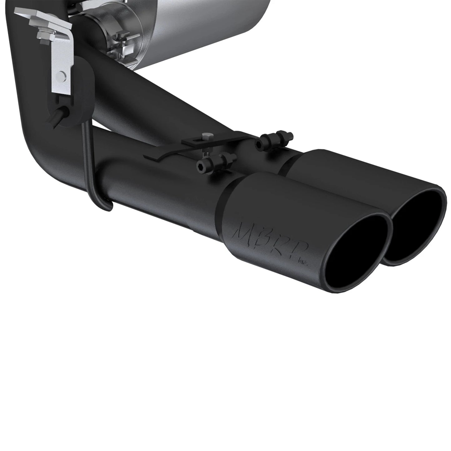 MBRP 2019+ Chevrolet Silverado 1500 4.5L/5.3L Pre-Axle Dual Side Exit w/ 4in OD Tip- Black Coated