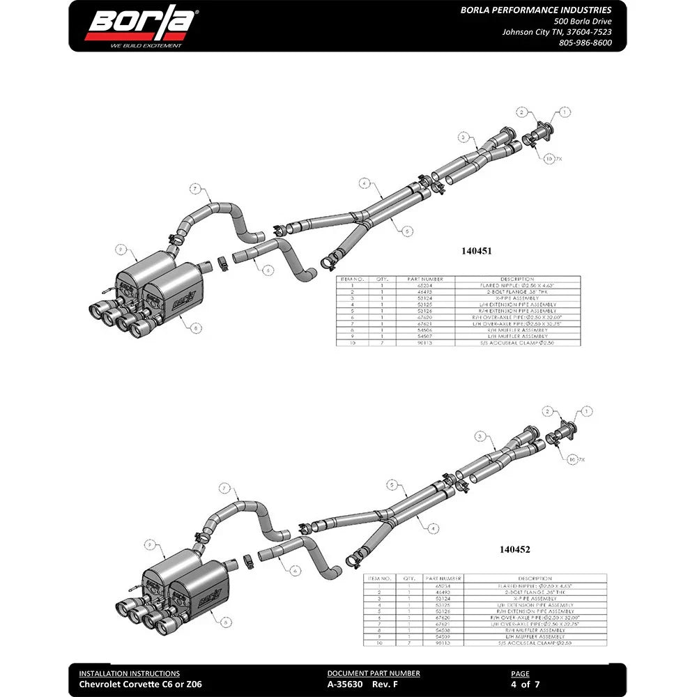 Borla 05-08 Chevrolet Corvette Coupe/Convertible 2dr 6.2L 8cyl AT/MT 6spd ATAK SS Catback Exhaust