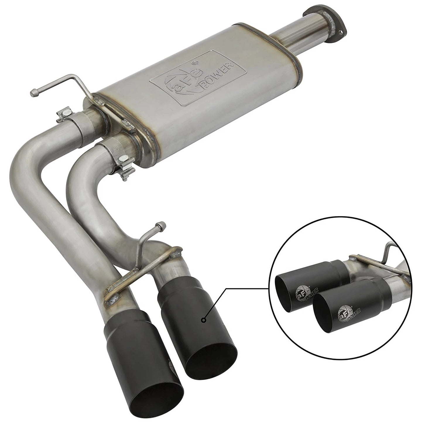 aFe Rebel Exhausts Cat-Back SS 16 Toyota Tacoma V6-3.5L w/ Black Tips