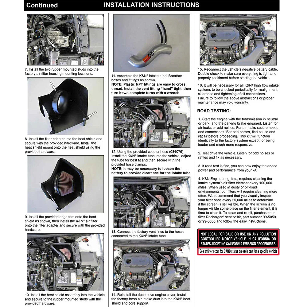 K&N 15-18 Hyundai Sonata L4-2.4L F/I Silver Typhoon Short Ram Intake