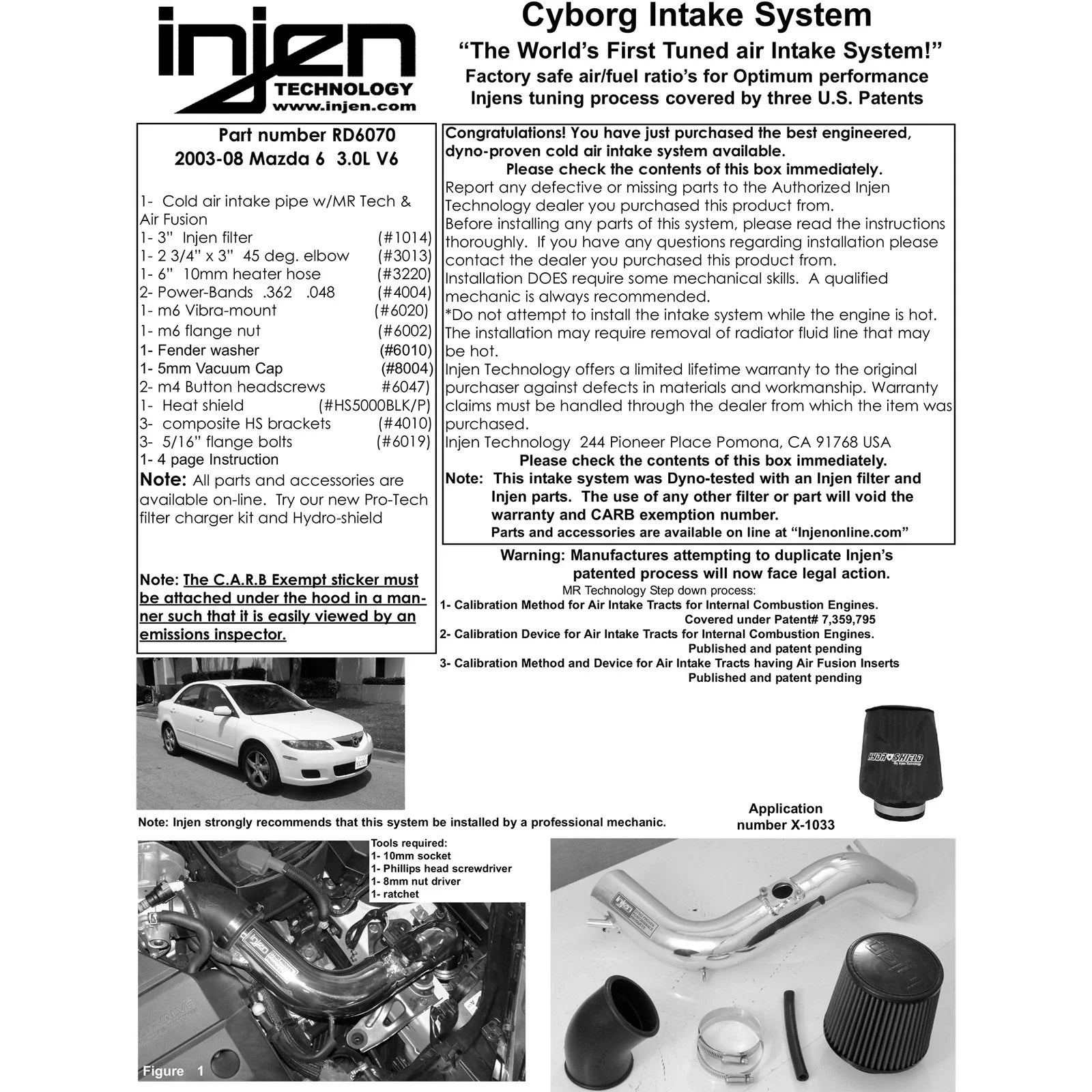 Injen 03-05 Mazda 6 3.0L V6 Coupe & Wagon Polished Cold Air Intake