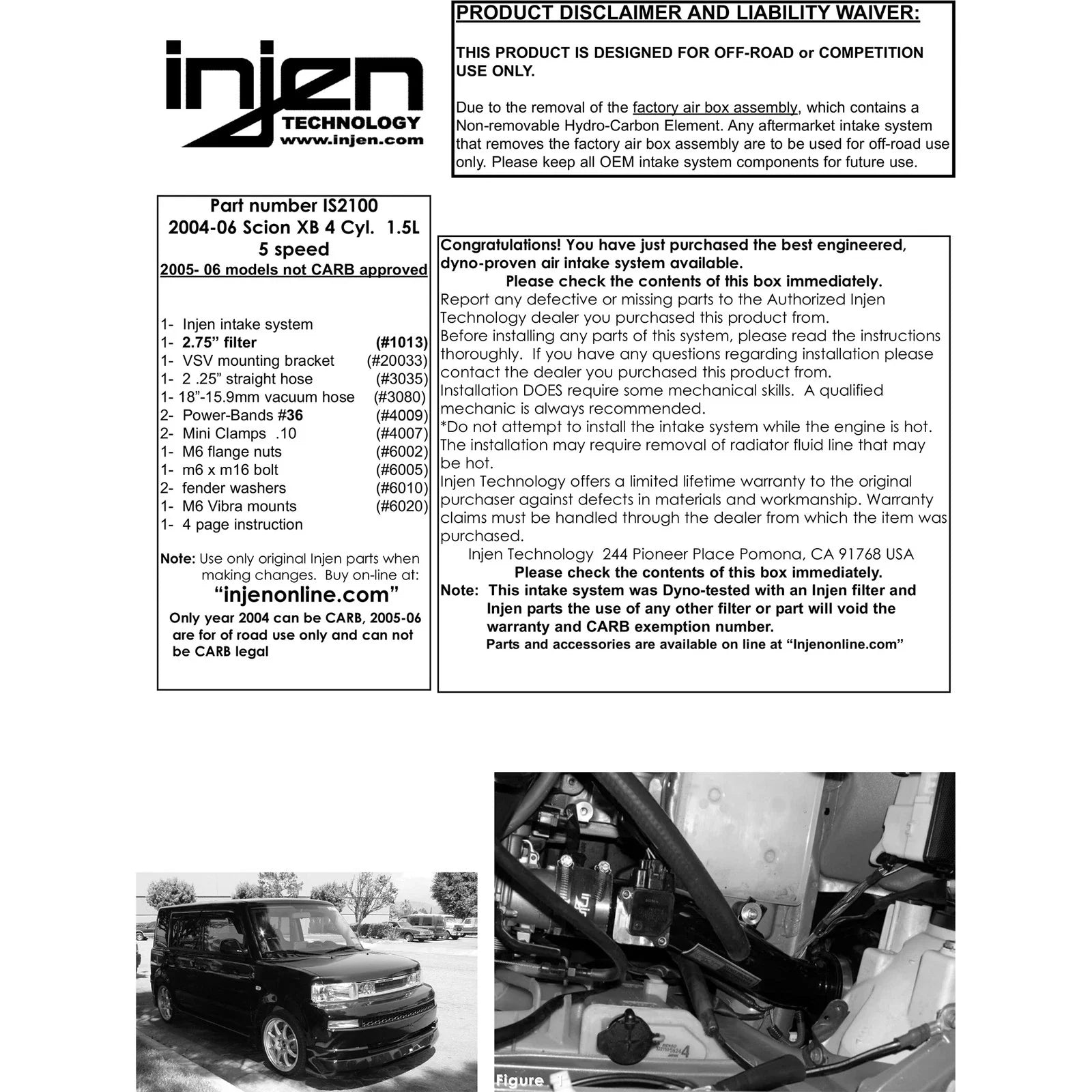 Injen 04-06 xB Polished Short Ram Intake
