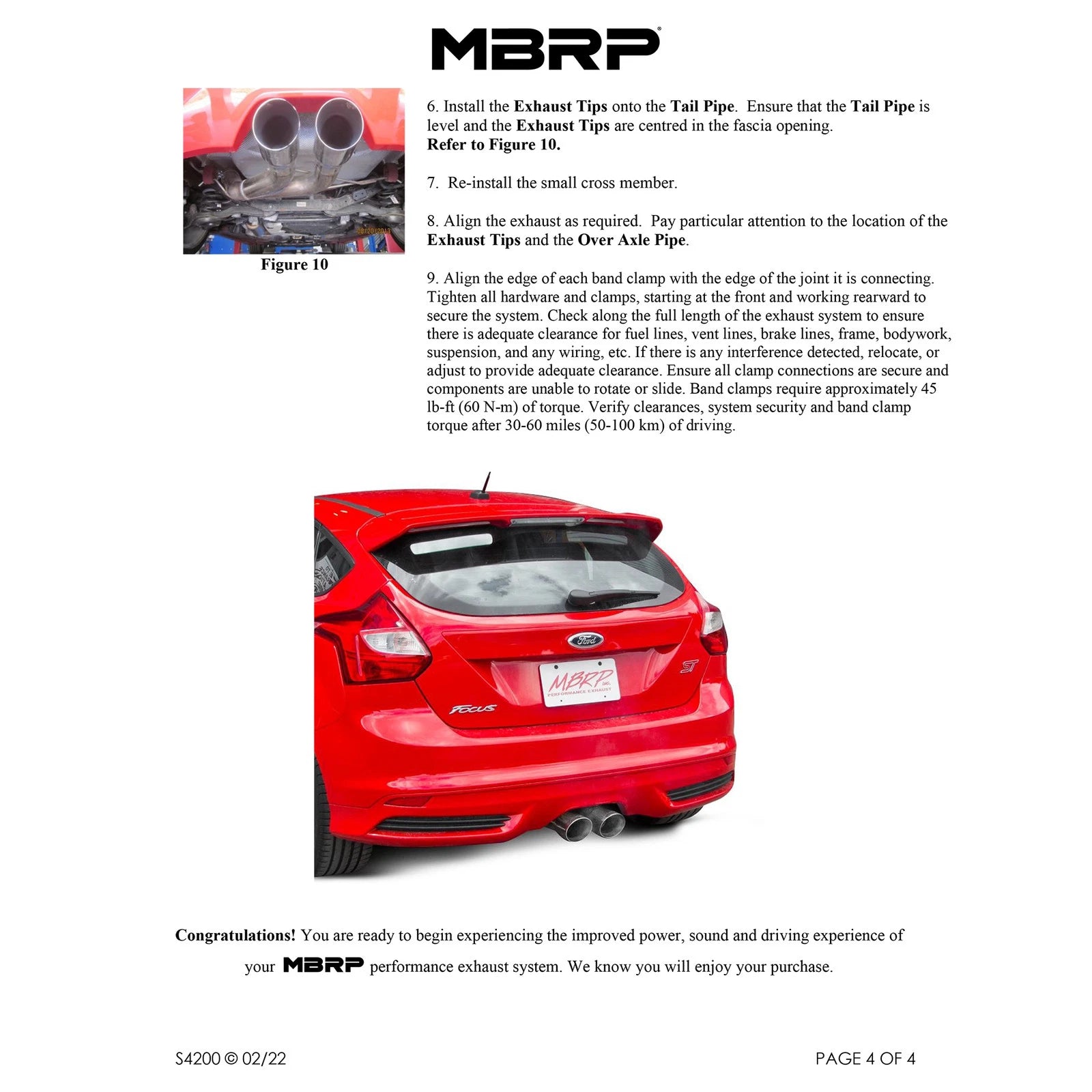 MBRP 13-14 Ford Focus ST 2.0L EcoBoost Dual Center Outlet T304 3in Cat Back