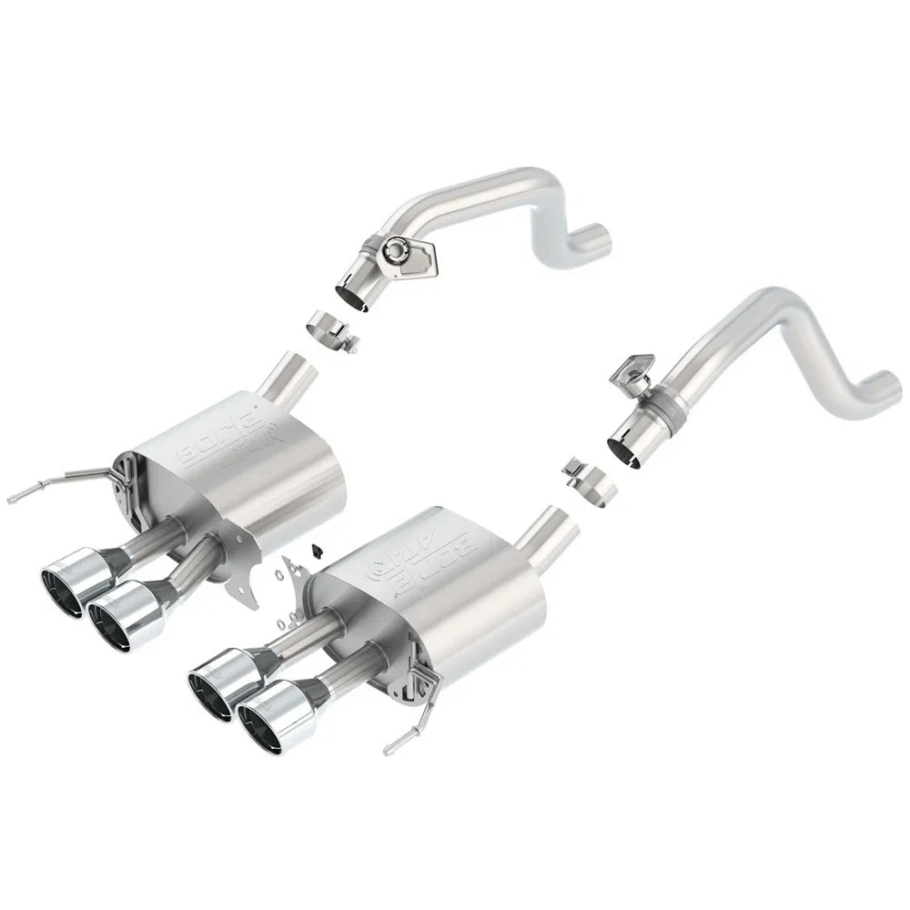 Borla 2014 Chevy Corvette C7 w/ AFM w/o NPP Atak Rear Section Exhaust Quad Rd Rl IC Tips