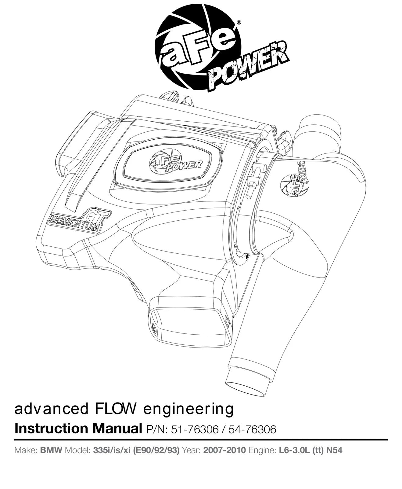 aFe Momentum Pro 5R Intake System 07-10 BMW 335i/is/xi (E90/E92/E93)