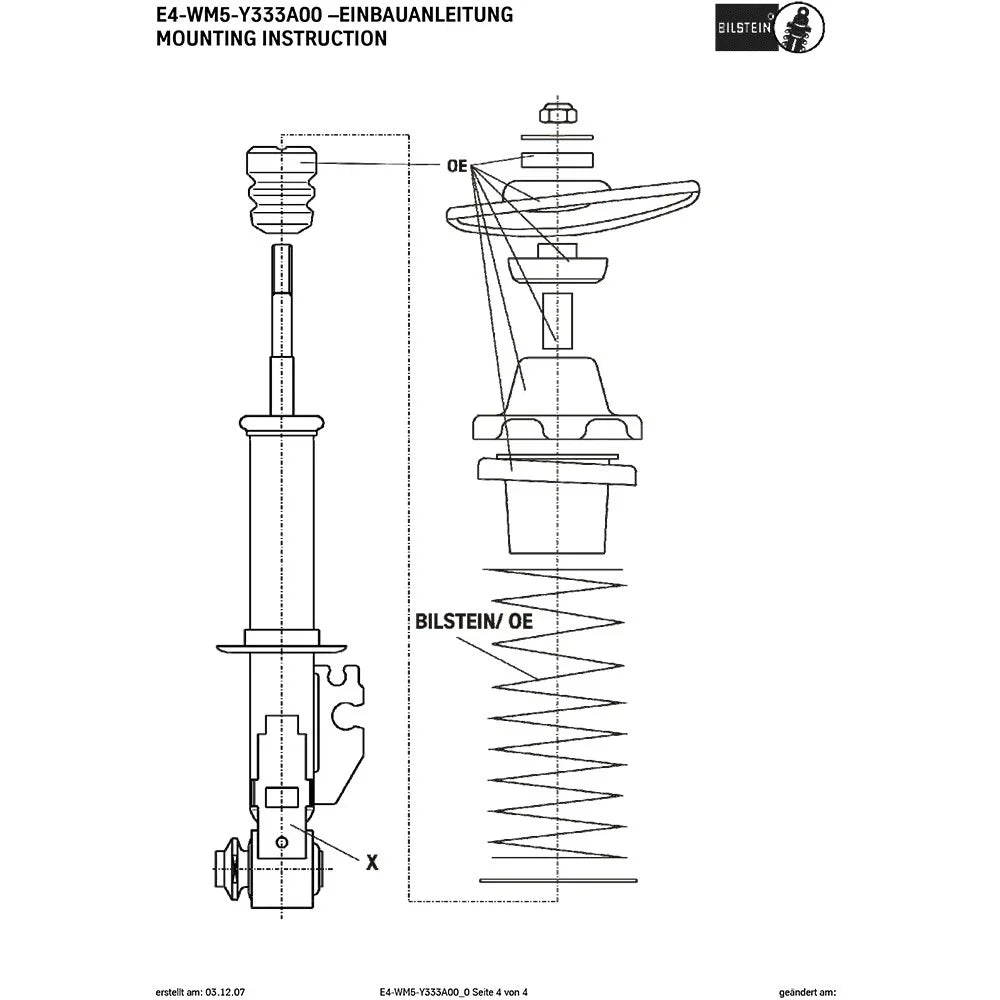 Bilstein B6 11-16 Mini Cooper Countryman Right Rear 36mm Monotube Shock Absorber