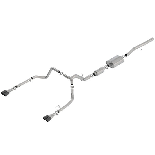 Borla 19 Chevrolet Silverado/GMC Sierra 1500 6.2L SS (S-Type) Catback Exhaust - Black Chrome Tips