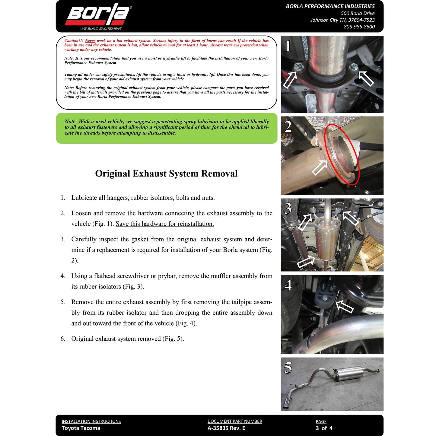 Borla 16-23 Toyota Tacoma 3.5L V6 4DR CC Short Bed S-Type SS 2.5in Catback Exhaust