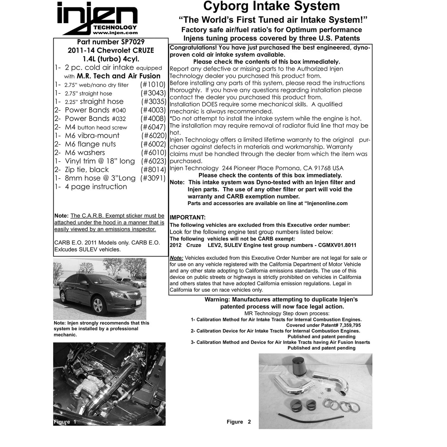 Injen 11-14 Chevrolet Cruze 1.4L (turbo) 4cyl Black Cold Air Intake