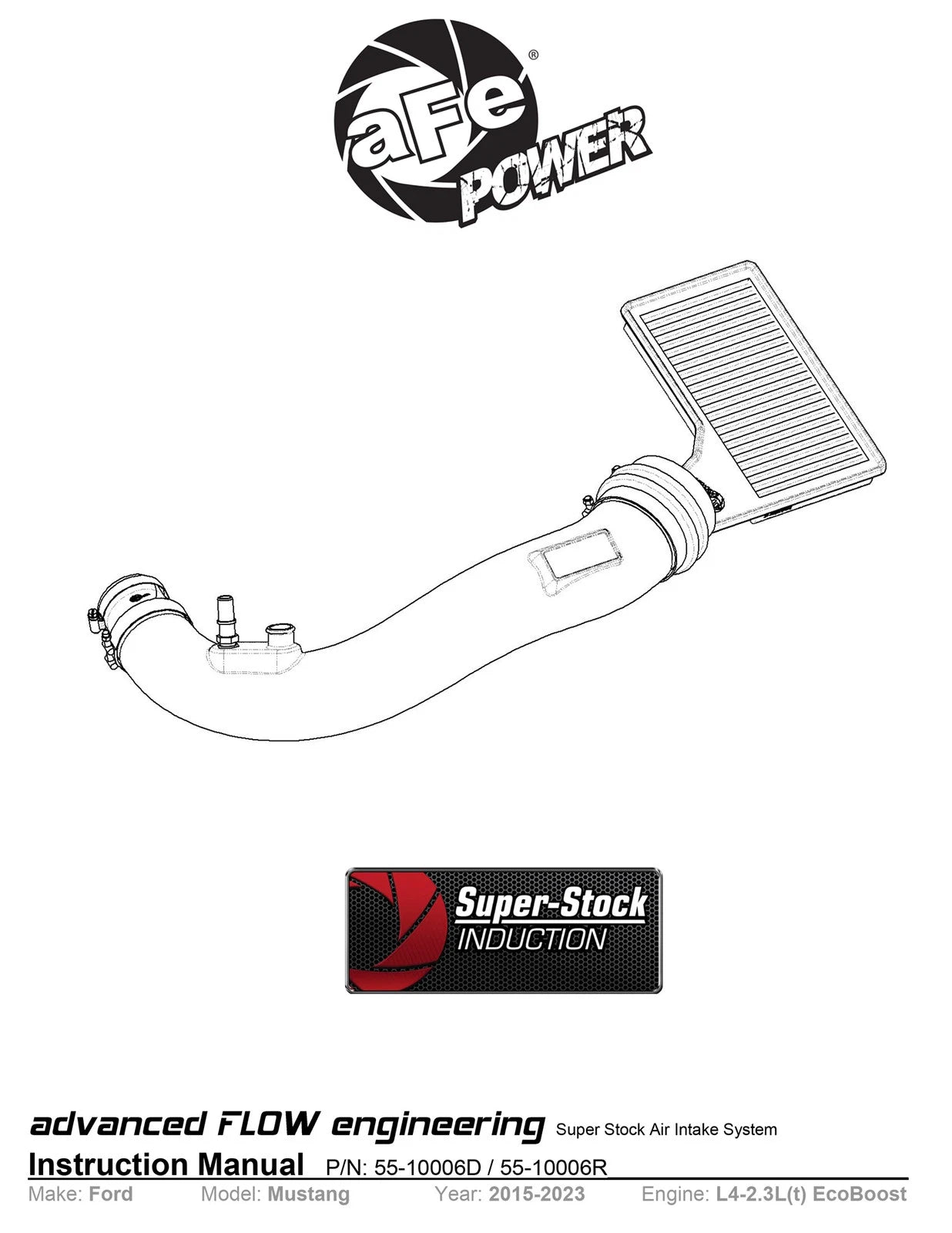 aFe Super Stock Induction System Pro 5R Media 15-20 Ford Mustang L4-2.3L (t)