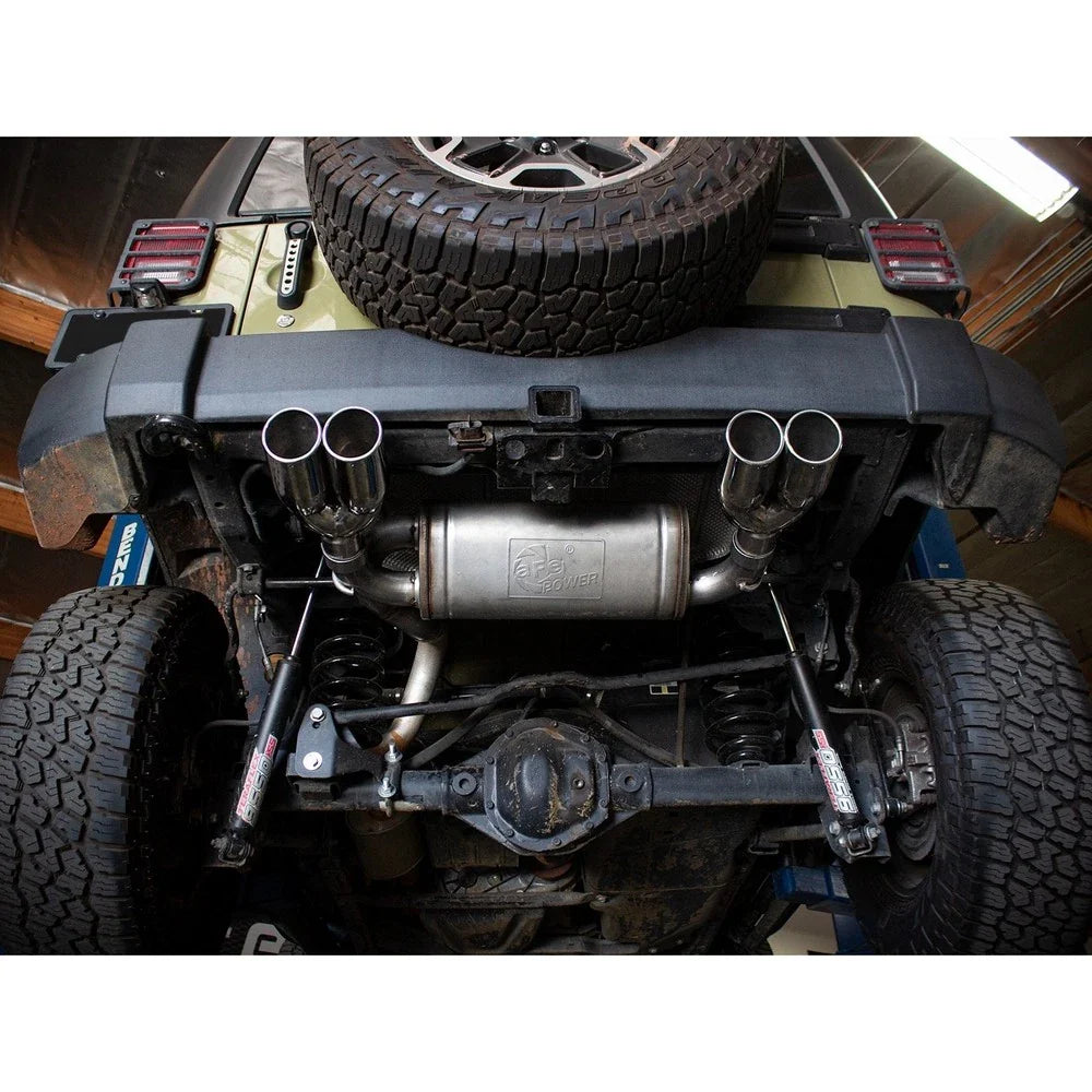 aFe Rebel Series 2.5in 409 SS Axle-Back Exhaust Polished 07-18 Jeep Wrangler (JK) V6-3.6L/3.8L