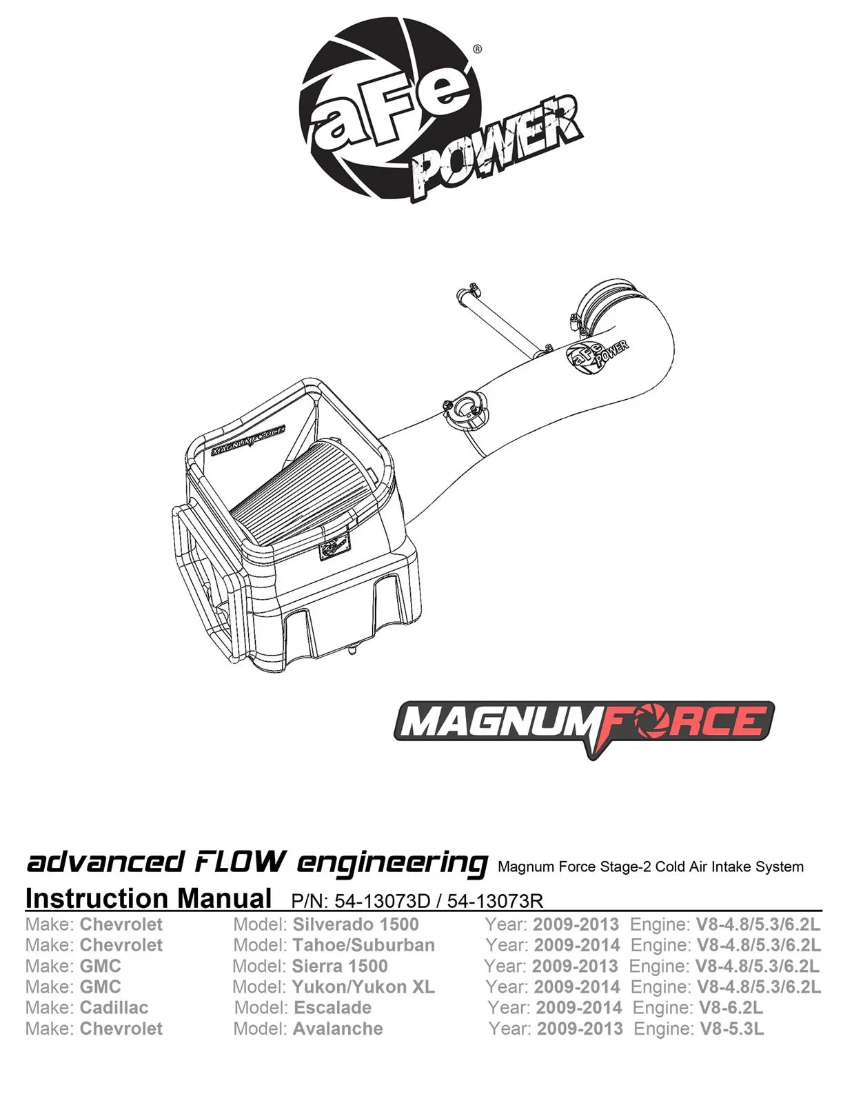 aFe Magnum FORCE Stage-2 Pro Dry S Cold Air Intake System 09-14 Chevrolet Silverado / GMC Yukon