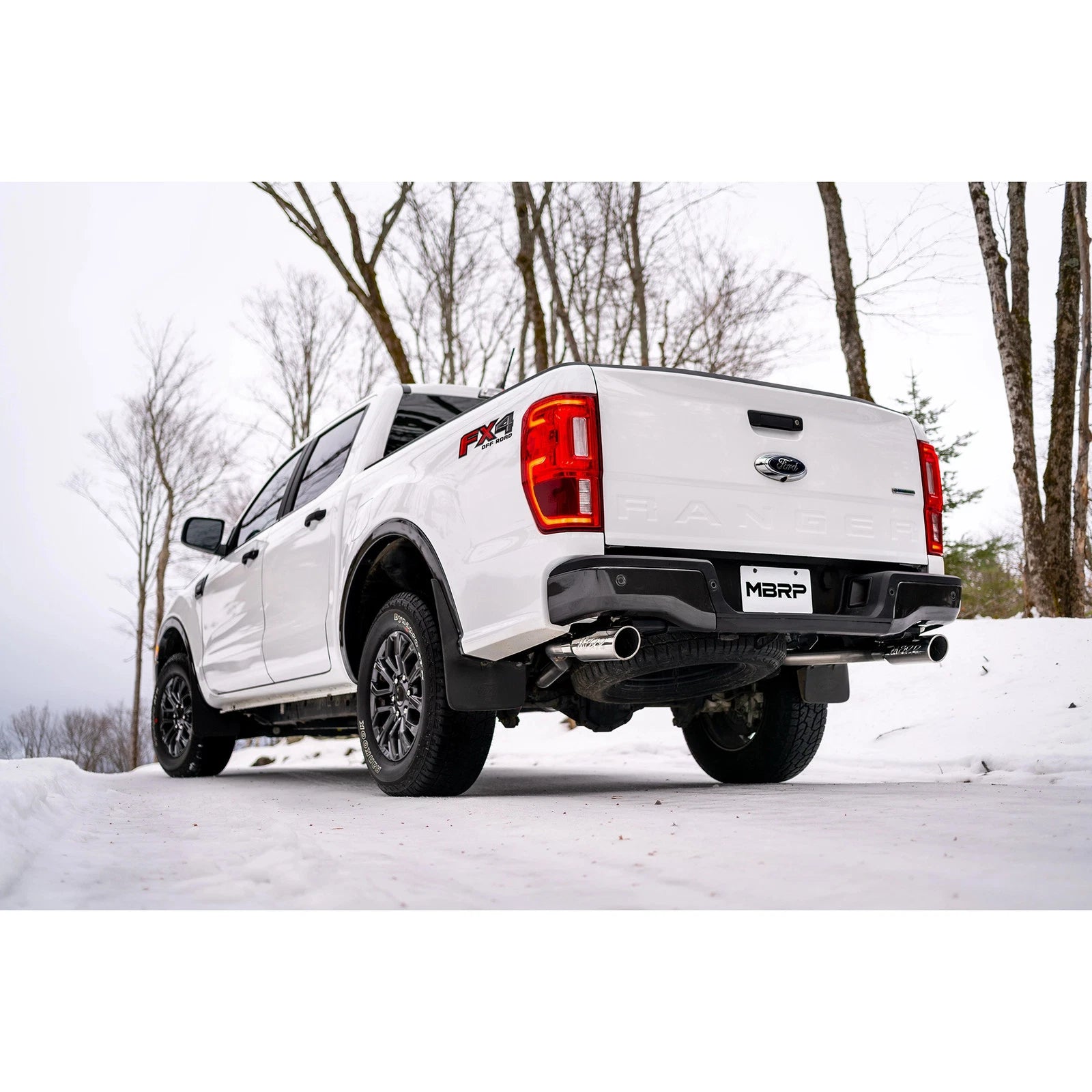 MBRP 19-20 Ford Ranger 2.3L T304 3in Dual Split Rear Outlet 4in OD Tips Cat Back Exhaust