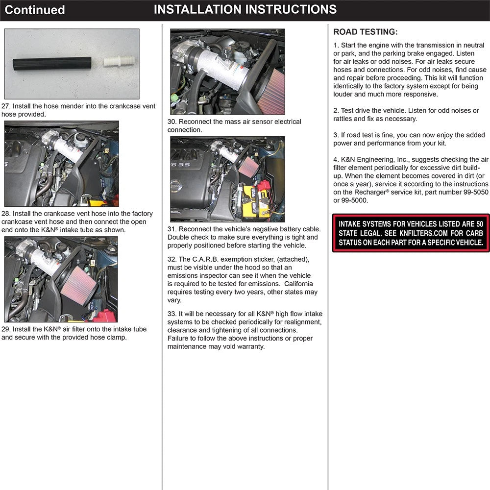 K&N 07-09 Nissan Altima 3.5L V6 Typhoon Short Ram Intake