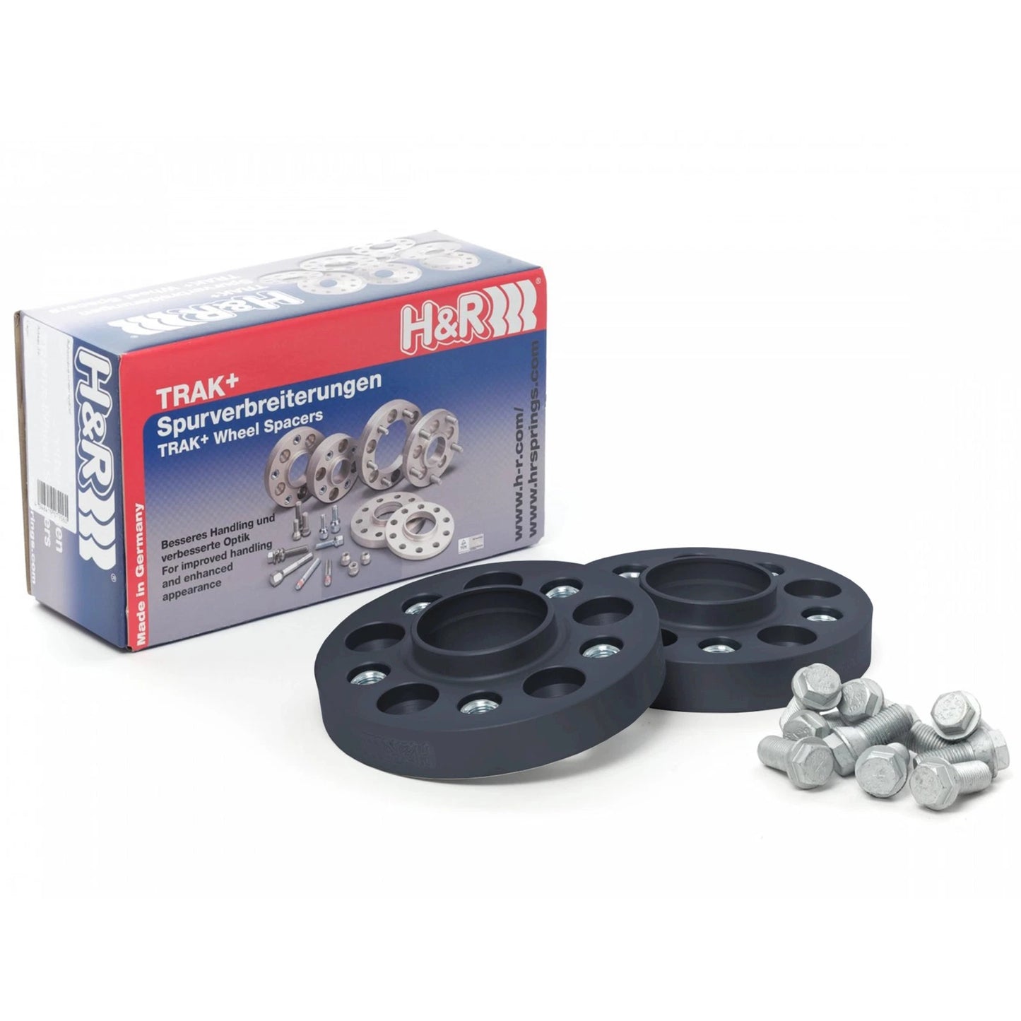 H&R Trak+ 25mm DRA Wheel Adaptor Bolt 5/112 Center Bore 57.1 Bolt Thread 14x1.5 - Black