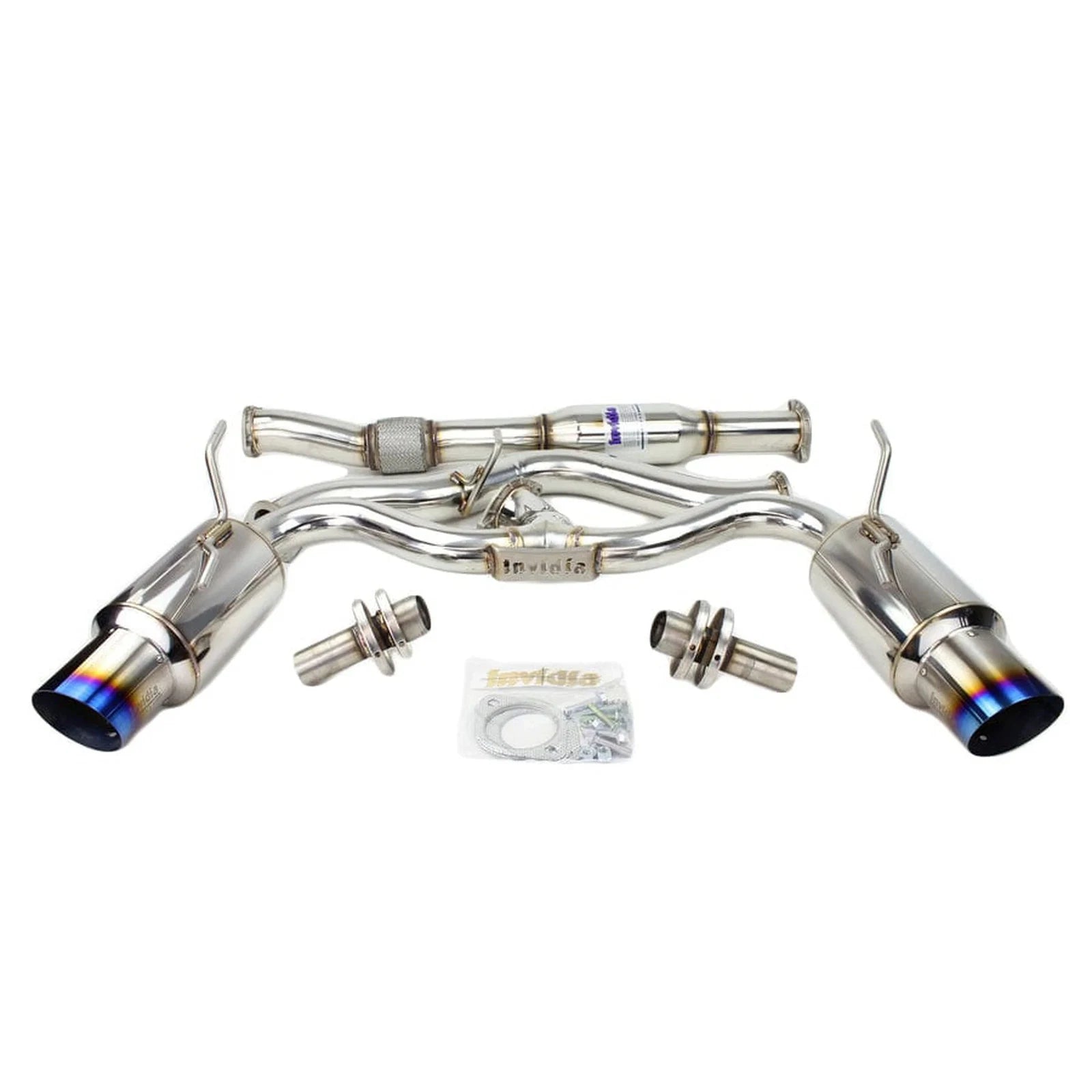 Invidia 08-11 STi Hatch / 11 WRX Hatch Dual N1 Single Layer Titanium Tipped Cat-back Exhaust