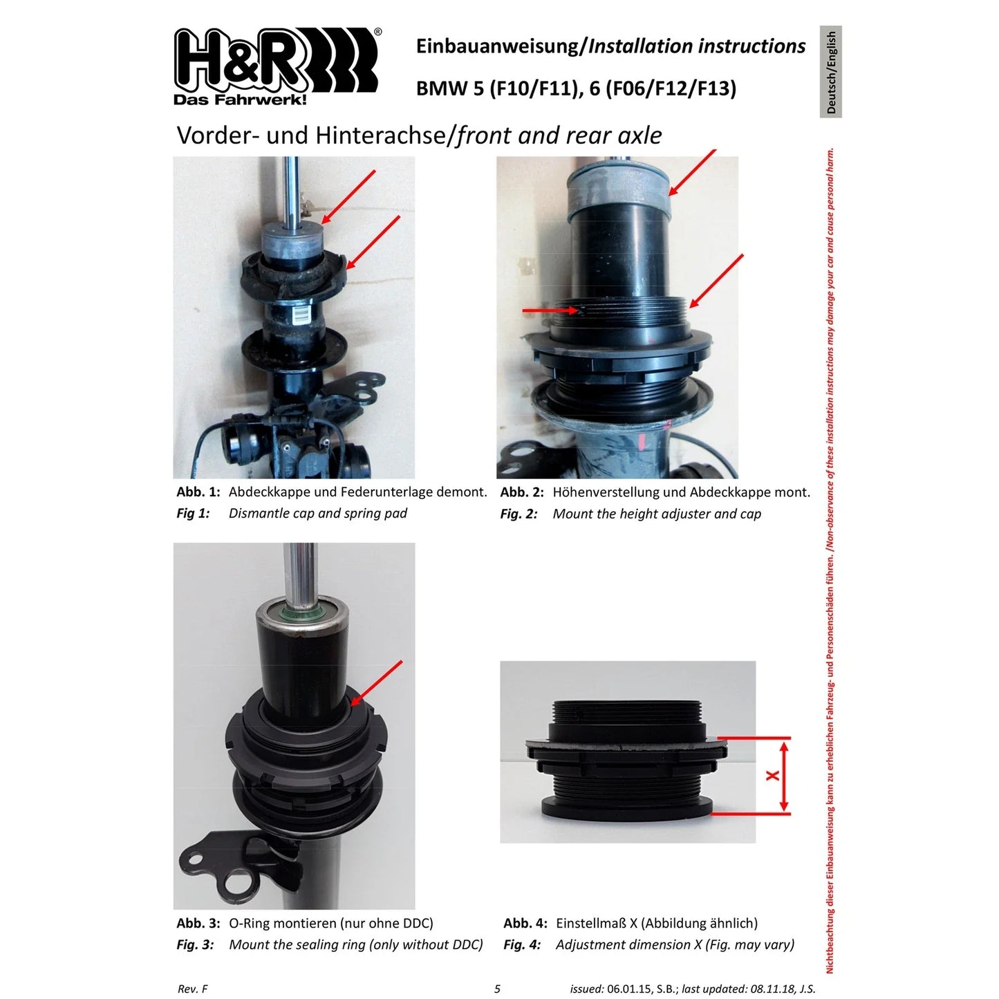 H&R 12-19 BMW 650i Coupe F13 VTF Adjustable Lowering Springs (Incl. Adaptive Drive)