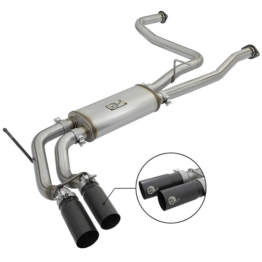 aFe POWER Rebel Series 2-1/2in 409 SS Cat Back Exhaust w/ Black Tips 16-17 Nissan Titan V8 5.6L