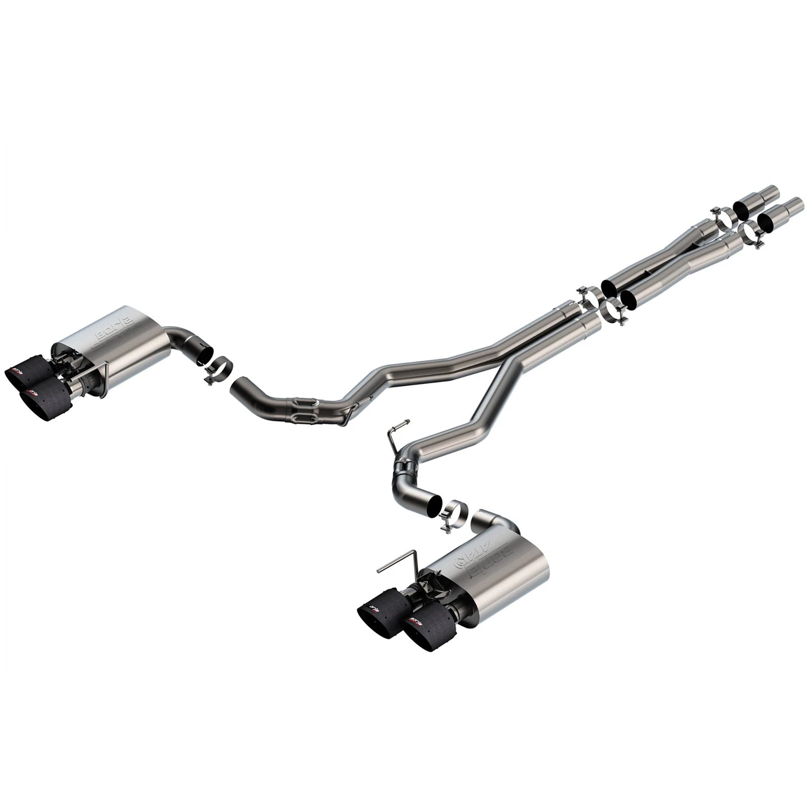 Borla 2024 Ford Mustang Dark Horse 5.0L V8 w/Active Exhaust ATAK Cat-Back Exhaust System - CF Tips