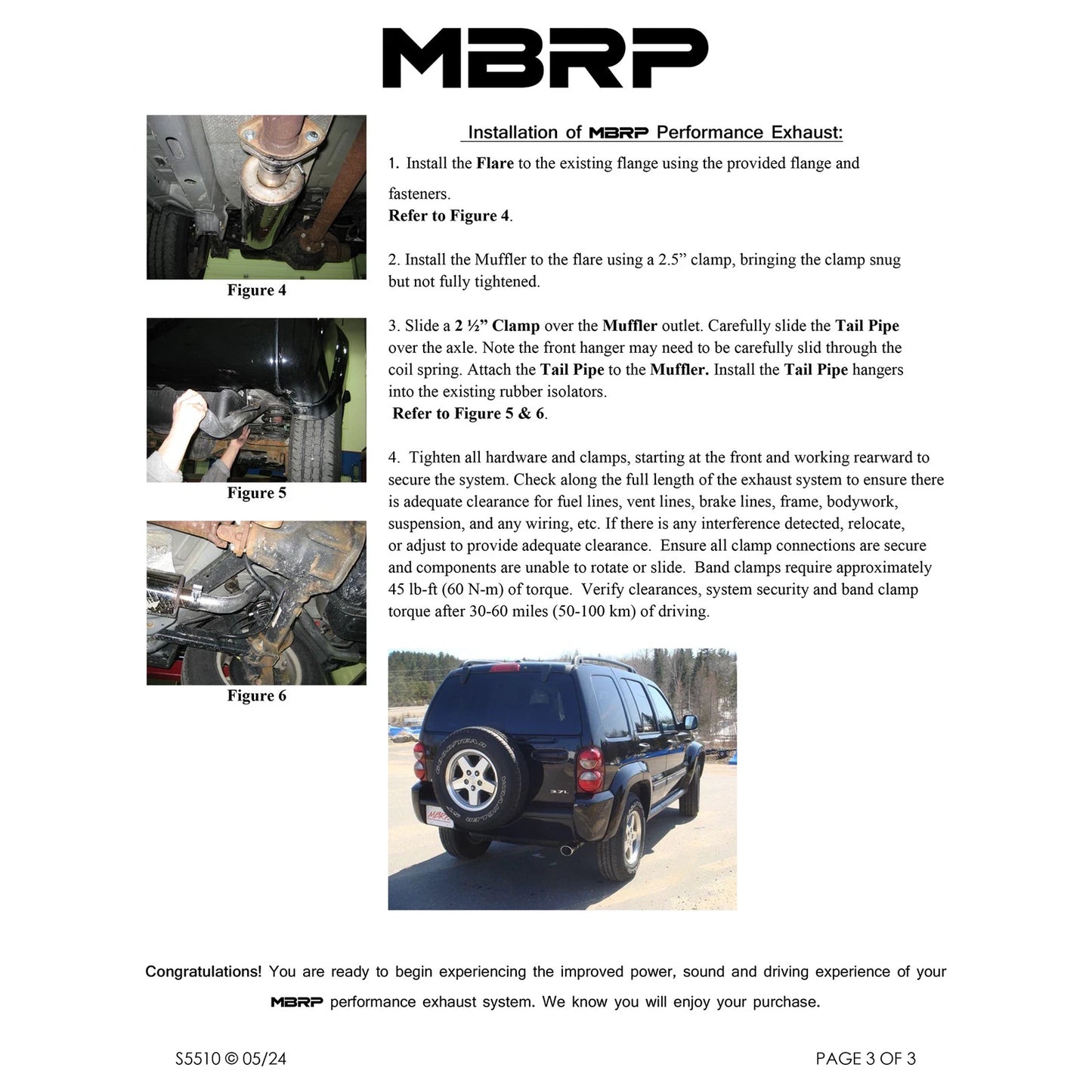 MBRP 2002-2007 Jeep Liberty Cat Back Single
