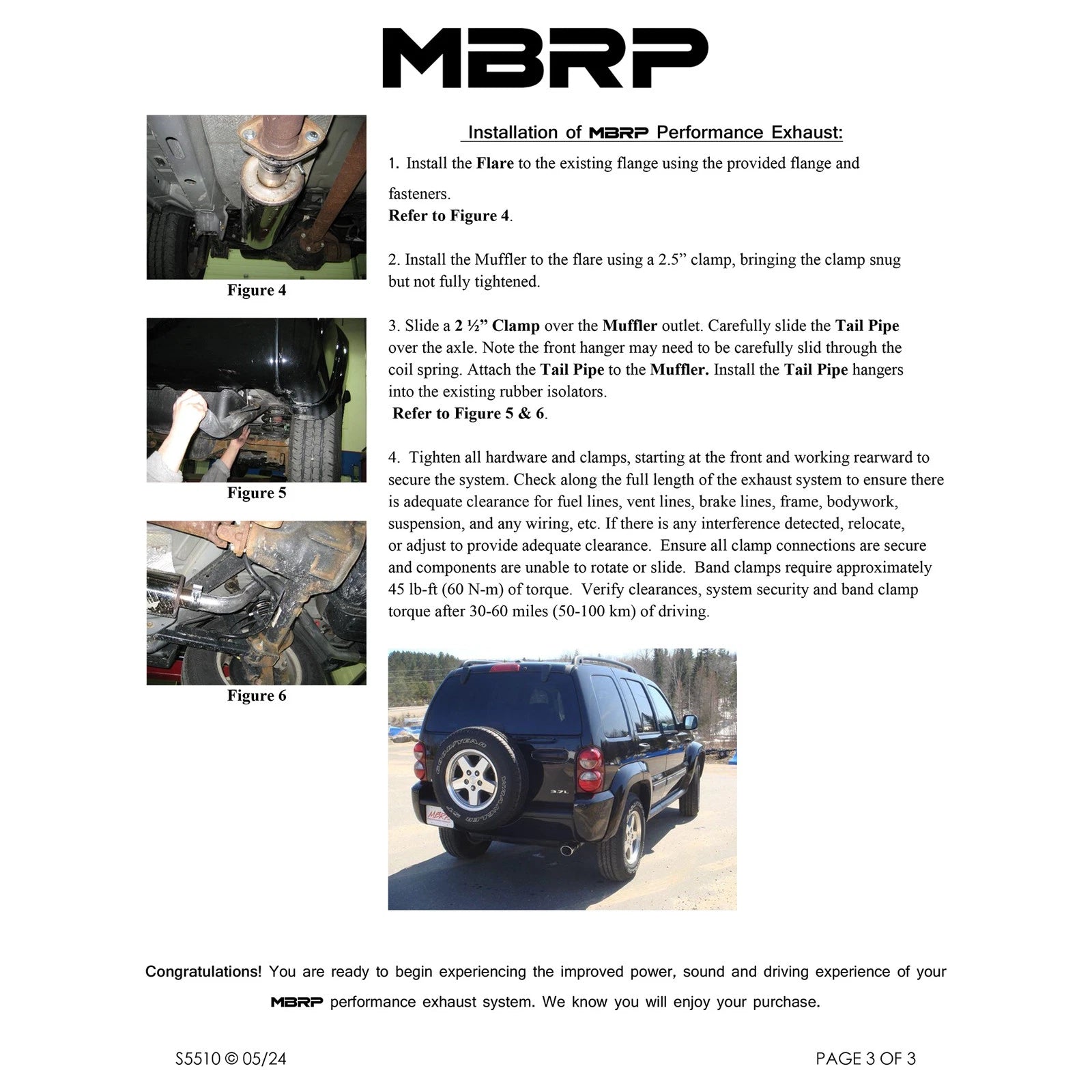 MBRP 2002-2007 Jeep Liberty Cat Back Single