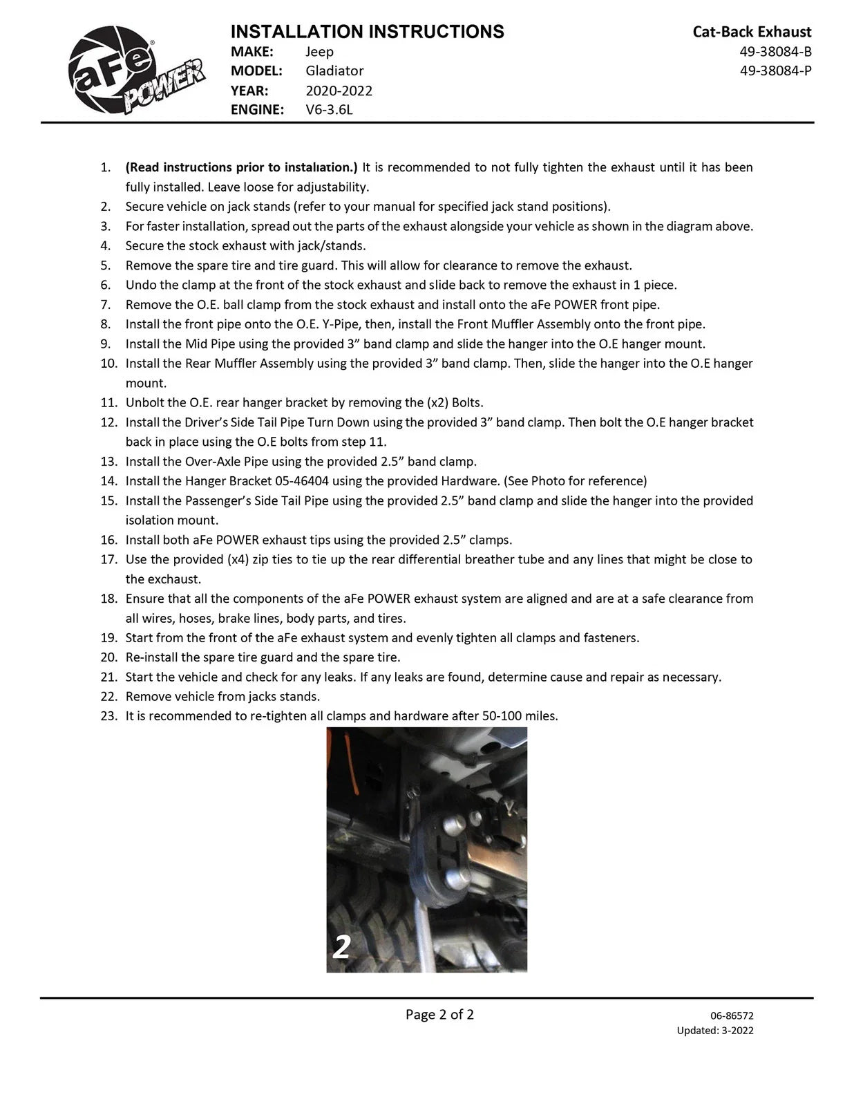aFe Vulcan Series 3in-2-1/2in 304 SS Cat-Back 2020 Jeep Gladiator (JT) V6-3.6L w/ Black Tips