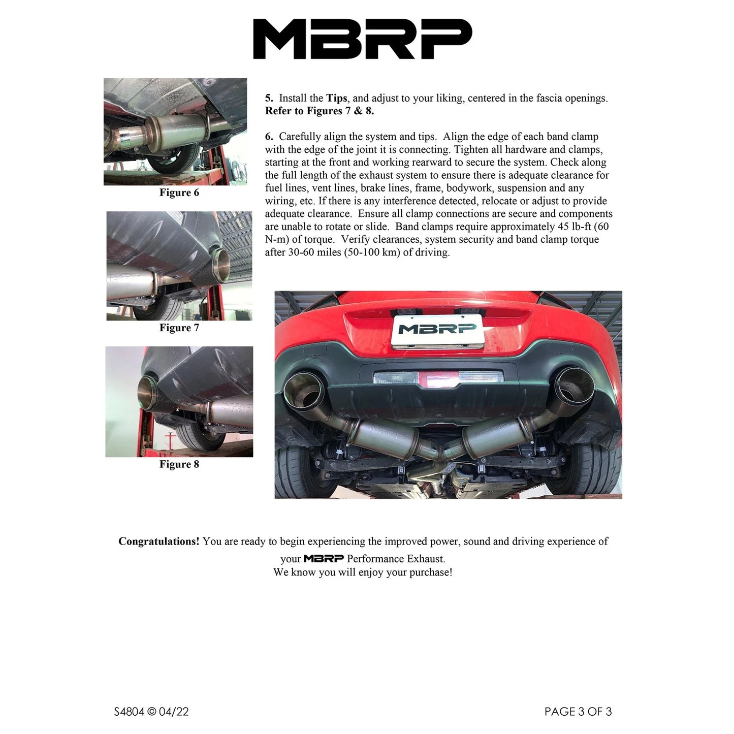 MBRP 13-16 Subaru BRZ 2.0L/ 2.4L 3in Dual Split Rear Cat Back w/Burnt End Tips- T304