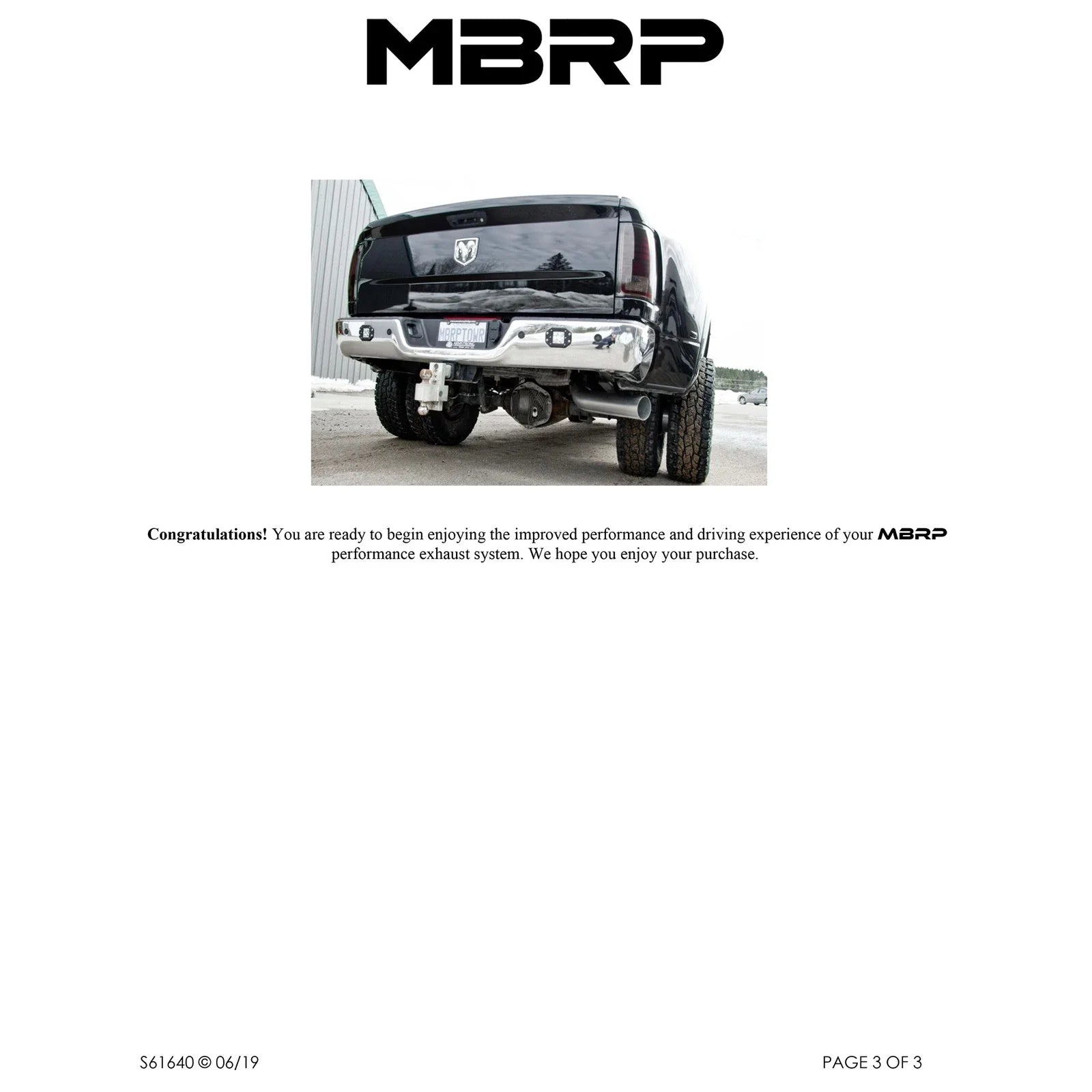 MBRP 13-14 Dodge Ram 2500/3500 Cummins 6.7L 5in Filter Back Exhaust Single Side Exit Alum
