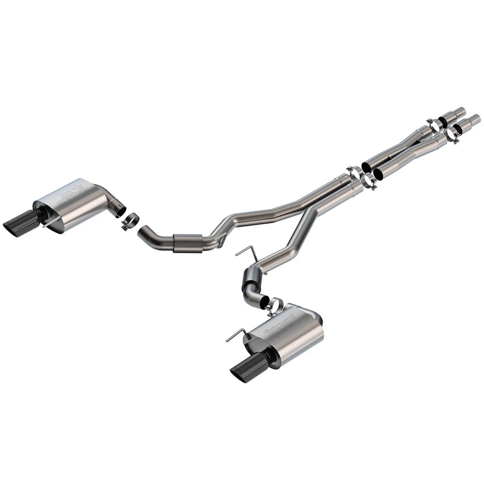 Borla 2024 Ford Mustang GT 5.0L V8 w/o Active Exhaust S-Type Cat-Back Exhaust System - Black Chrome