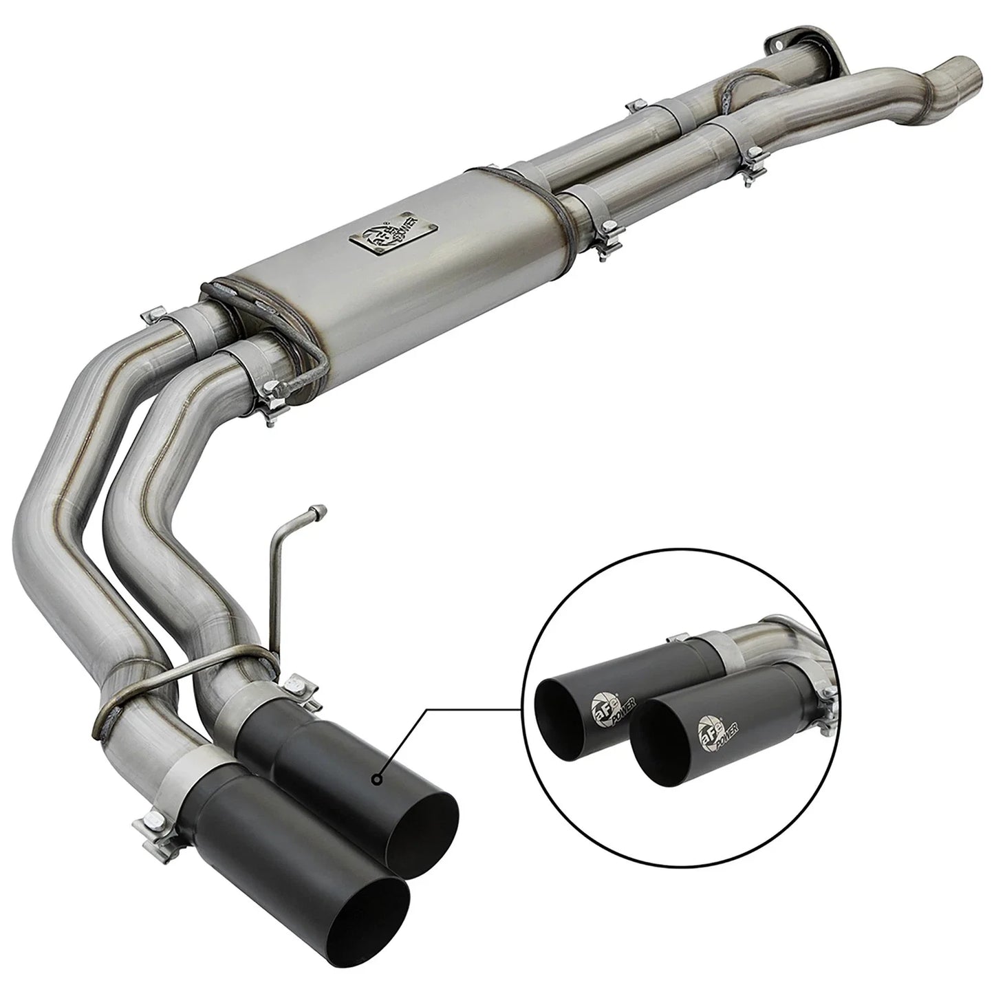 aFe POWER Rebel Series 3in 409 SS Cat Back Exhaust w/ Black Tips 17 Ford F-150 Raptor V6-3.5L