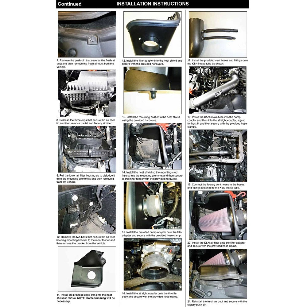 K&N 2020 Ford F250/350 6.2L V8 High Flow Performance Intake Kit