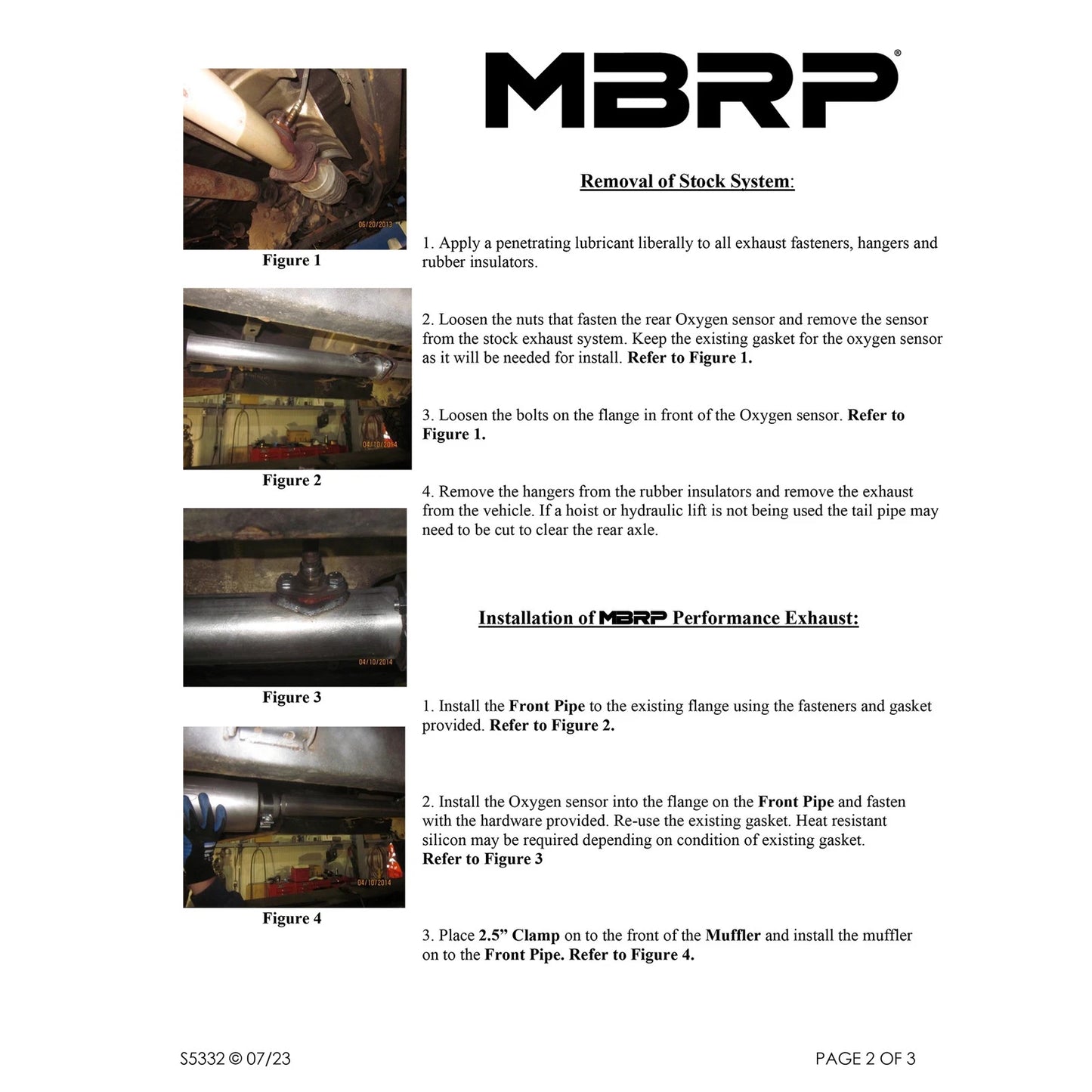 MBRP 01-05 Toyota Tacoma 2.4/2.7/3.4L 2.5in Cat Back Turn Down Style T409 Exhaust System