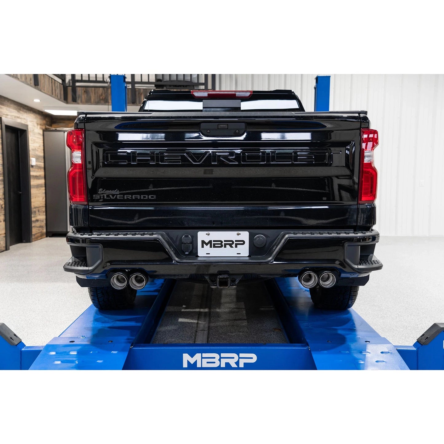 MBRP 19-21 Chevy Silverado 1500 6.2L 2.5in Dual Split Rear Cat Back w/ Quad Carbon Fiber Tips- T304