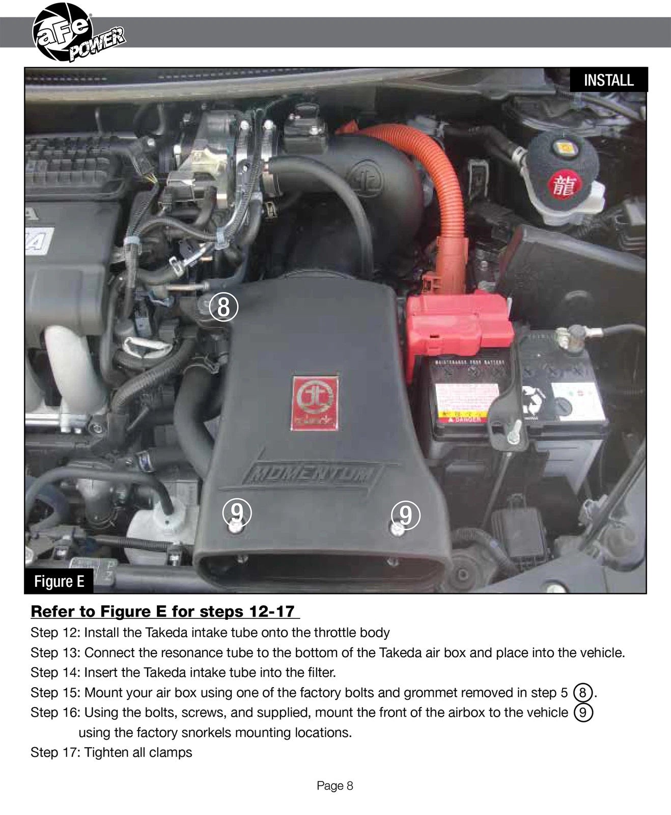 aFe Takeda Intake System 11-12 Honda CR-Z L4 1.5L Stage 2 Pro Dry S Wrinkle Black