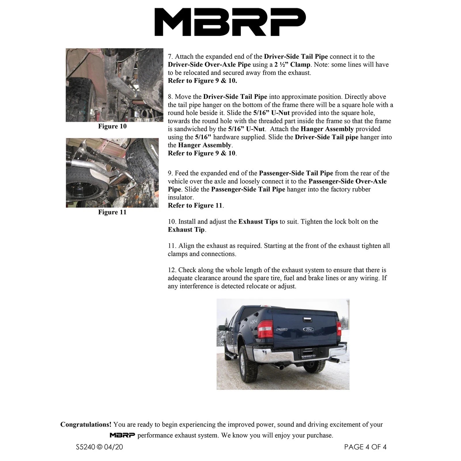MBRP 11-14 Ford F-150 V6 Ecoboost Black Coated 2.5in Cat-Back Dual Rear Exit Exhaust System