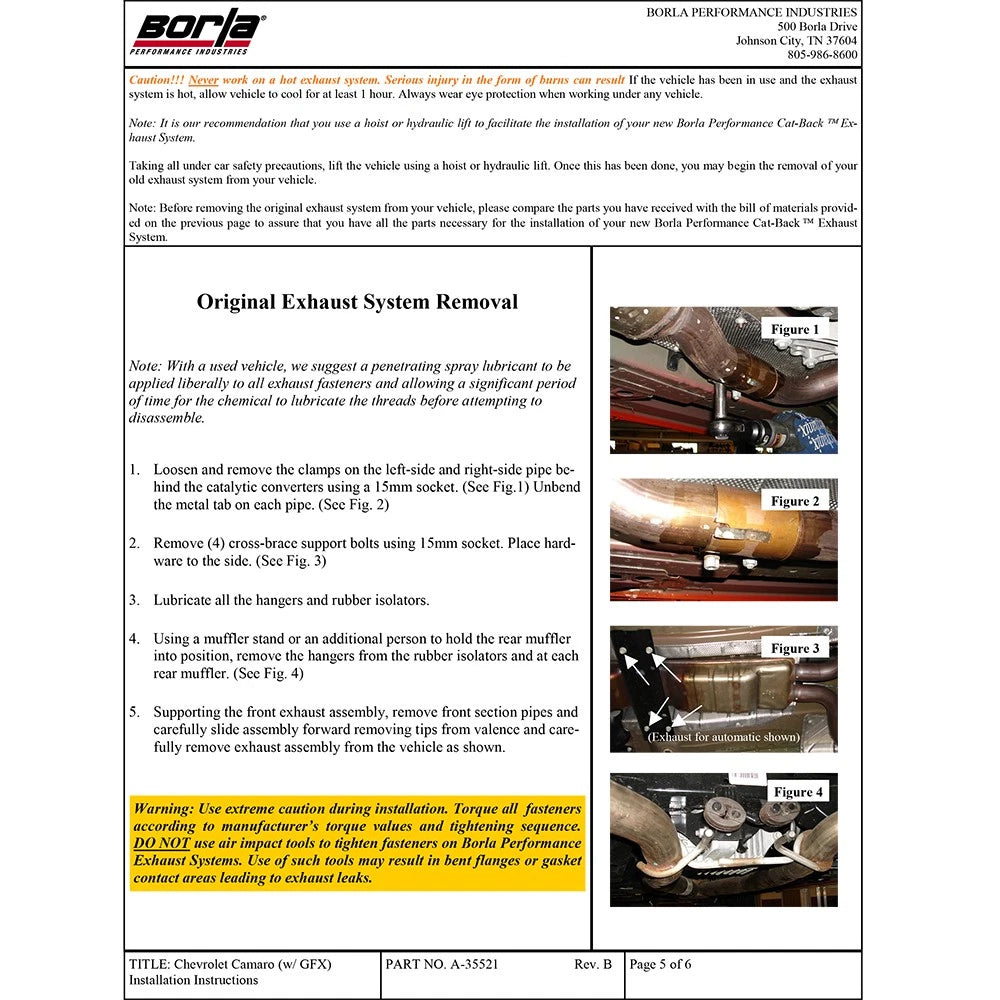 Borla 10-13 Chevy Camaro SS 6.2L V8 ATAK Catback Exhaust Incl. X Pipe works w/GFX Package