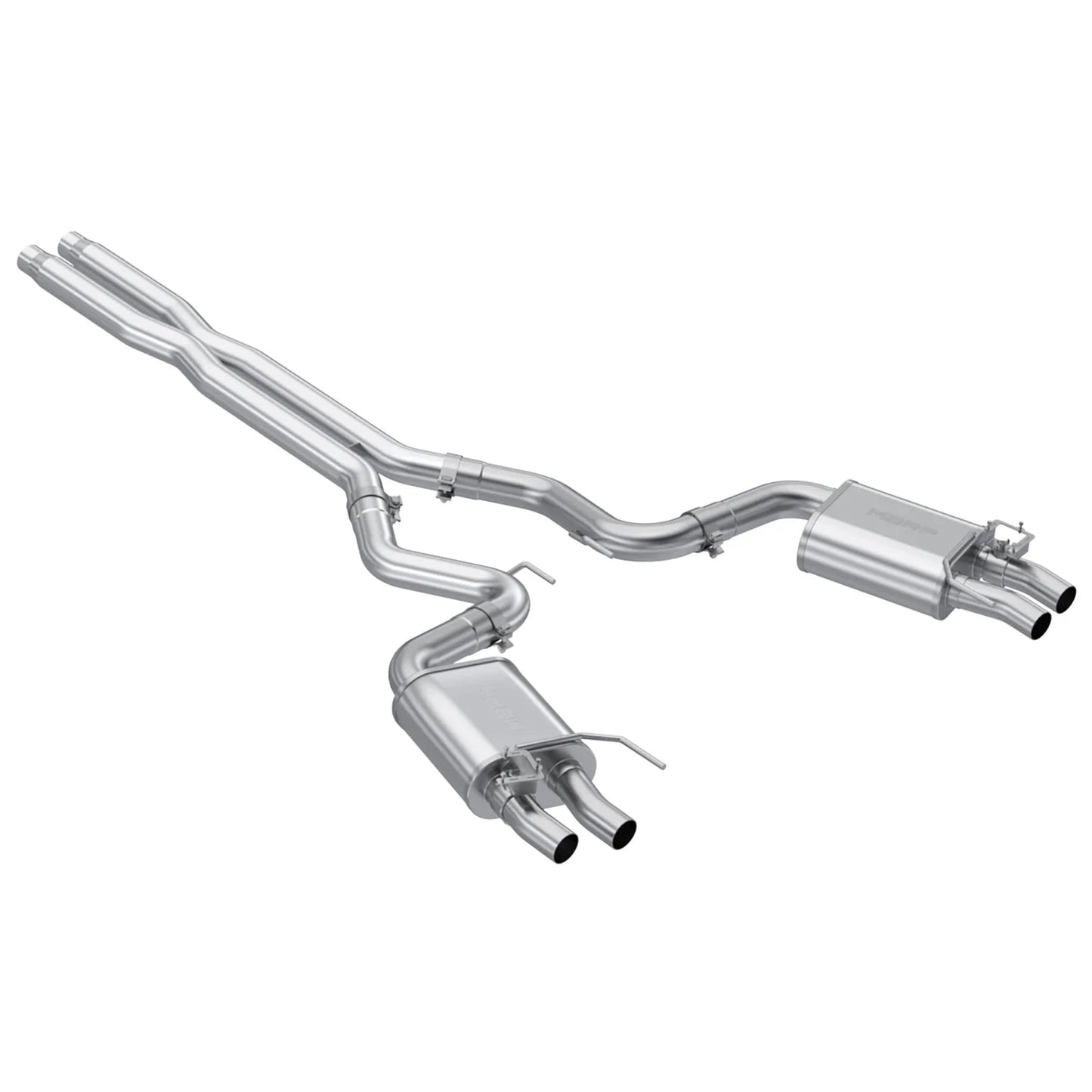 MBRP 16-20 Ford GT350/GT350R Dual Quad Split Rear Outlet 3in Cat Back T304 Exhaust