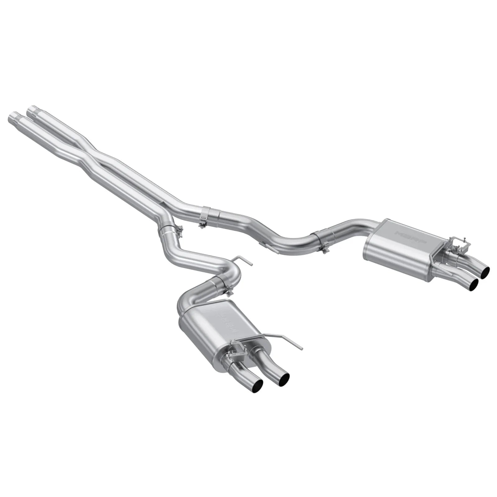 MBRP 16-20 Ford GT350/GT350R Dual Quad Split Rear Outlet 3in Cat Back T304 Exhaust