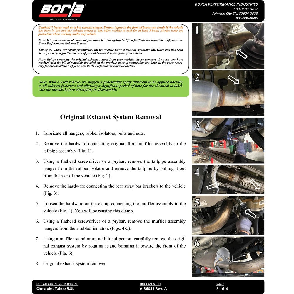 Borla 21-22 Chevrolet Tahoe 5.3L V8 AT 2/4WD Touring Cat-Back Exhaust (Black Chrome)