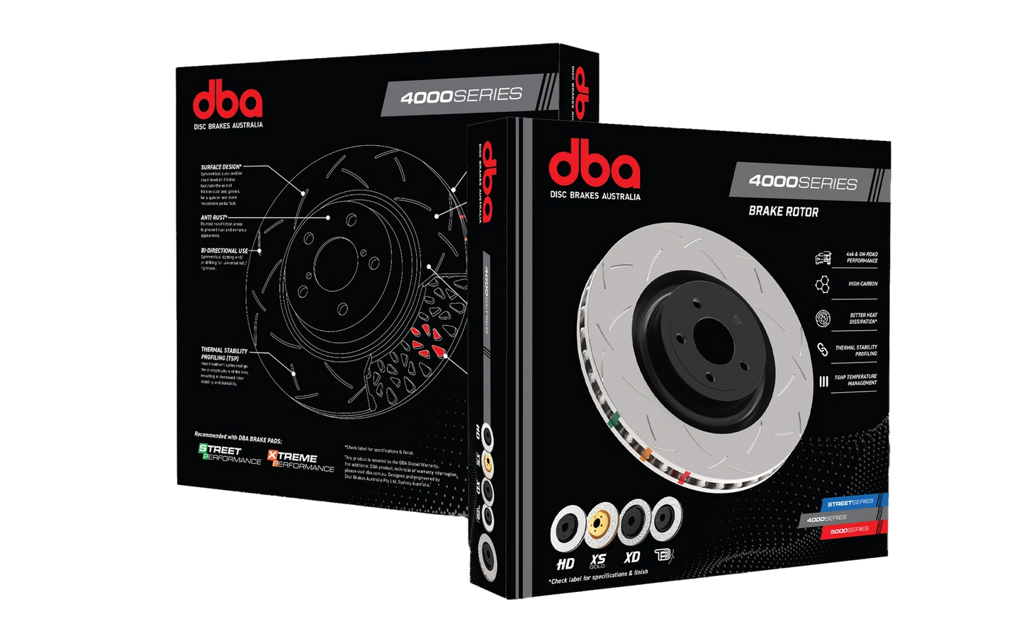 DBA 04-17 Subaru WRX STi Rear Cross Drilled & Slotted 4000 XS Series Rotor