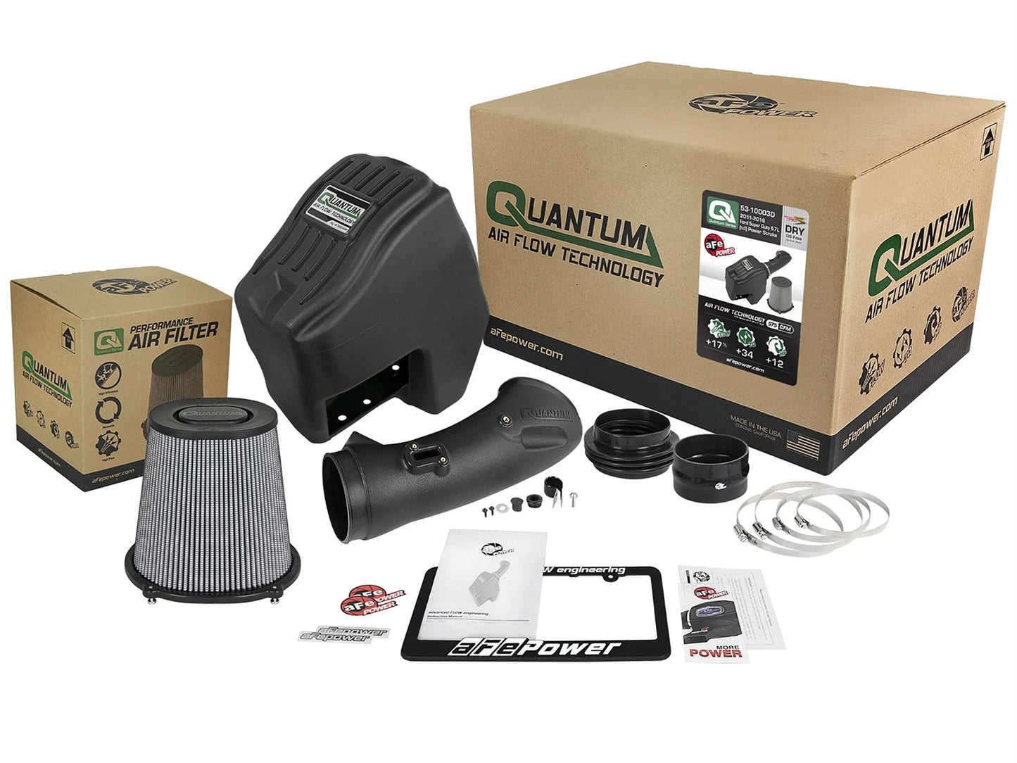 aFe Quantum Pro DRY S Cold Air Intake System 11-16 Ford Powerstroke V8-6.7L - Dry