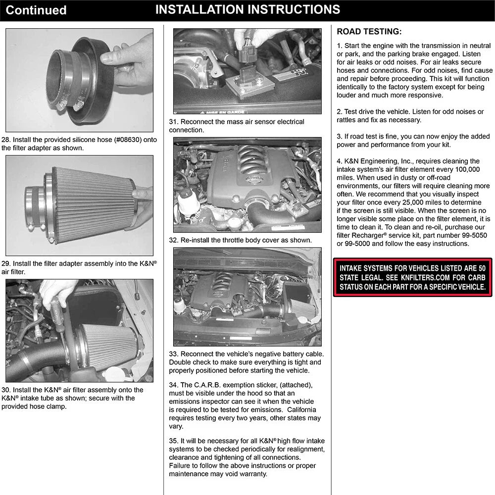 K&N 04 Nissan Titan/Pathfinder V8-5.6L Performance Intake Kit